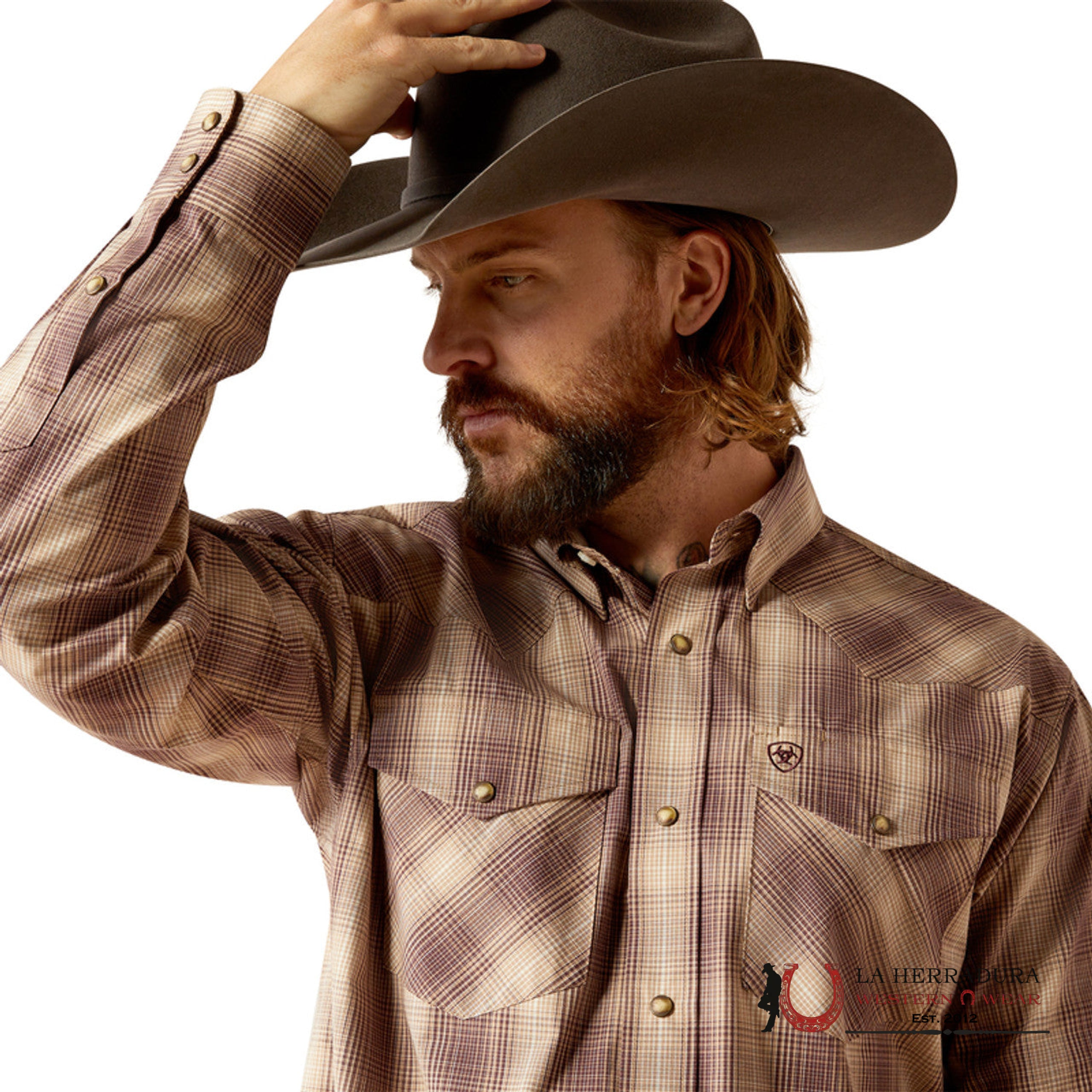 Ariat Pro Rex Brown Long Sleeve Shirt Ropa Hombres