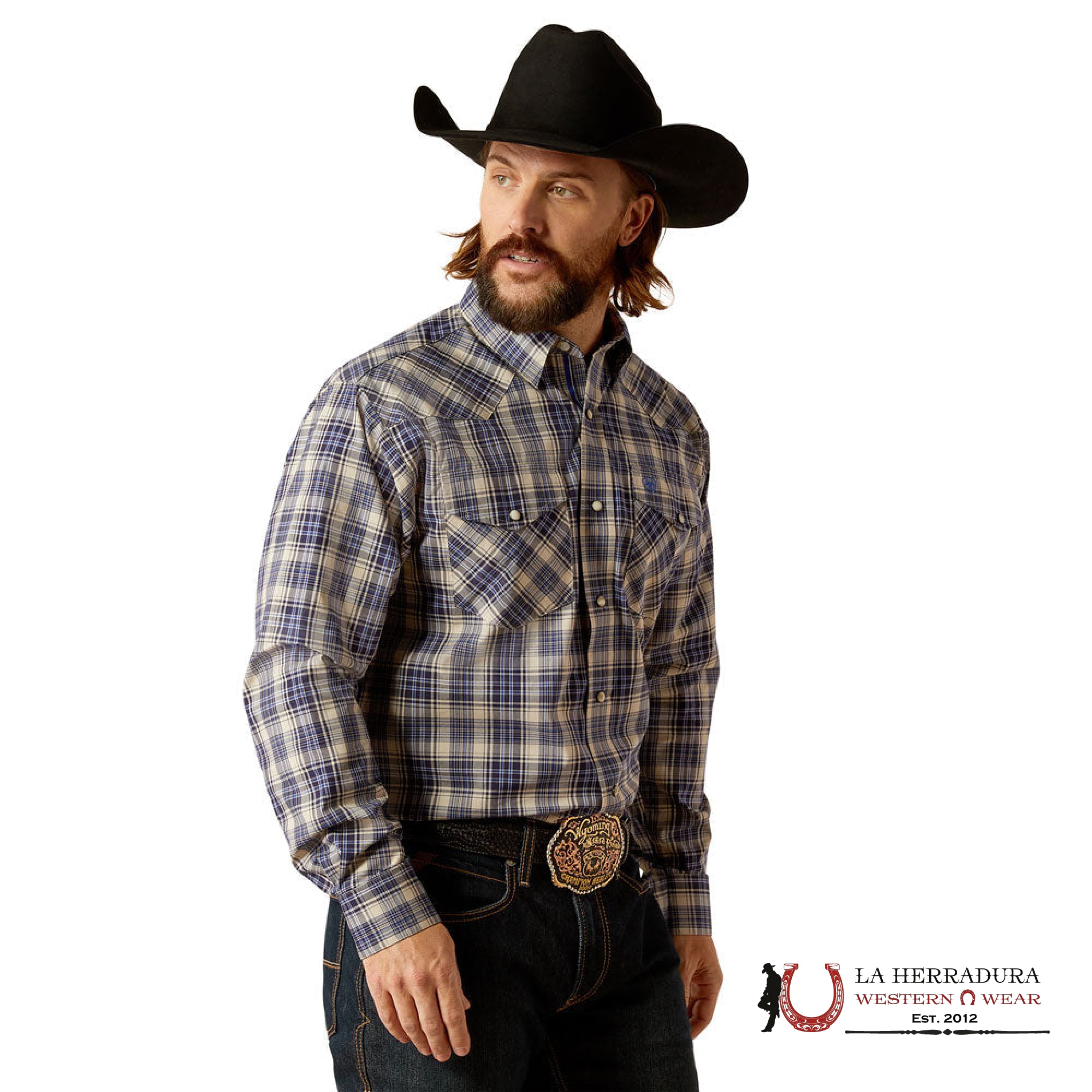 Ariat Pro Sandy Long Sleeve Shirt Classic Fit Navy Blue - 2346 Ropa Hombres