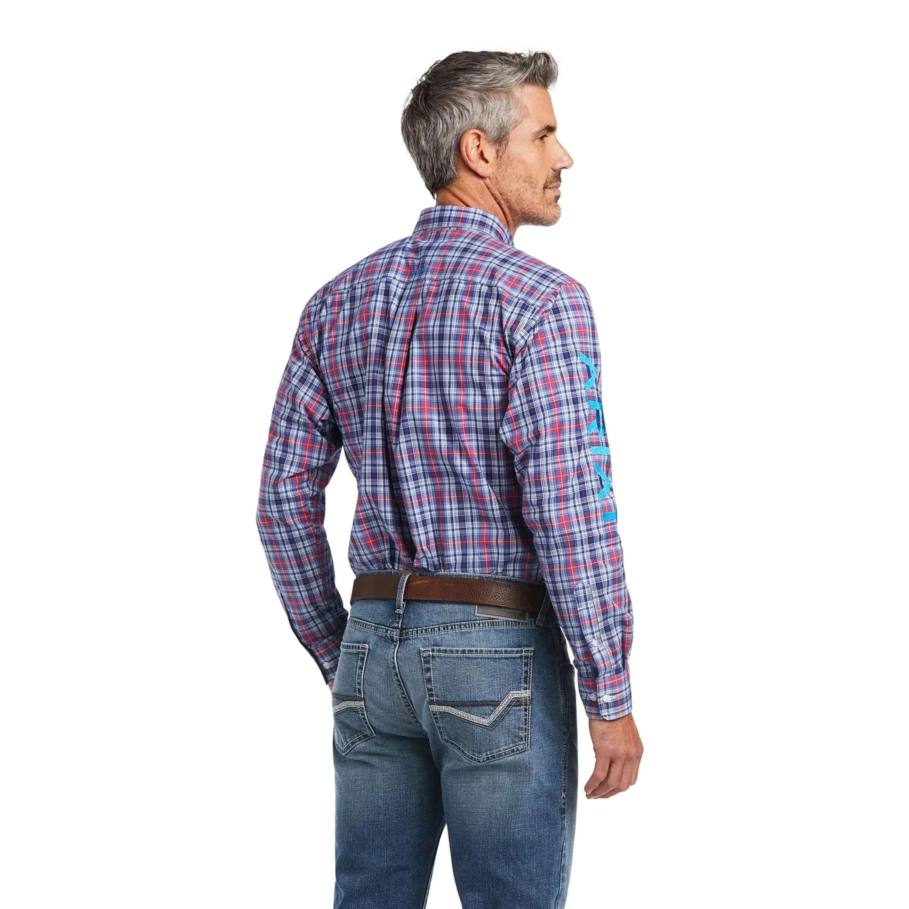 Ariat Pro Team Brandon Fitted Long Sleeve Shirt Blue Depth - 9728 Ropa Hombres
