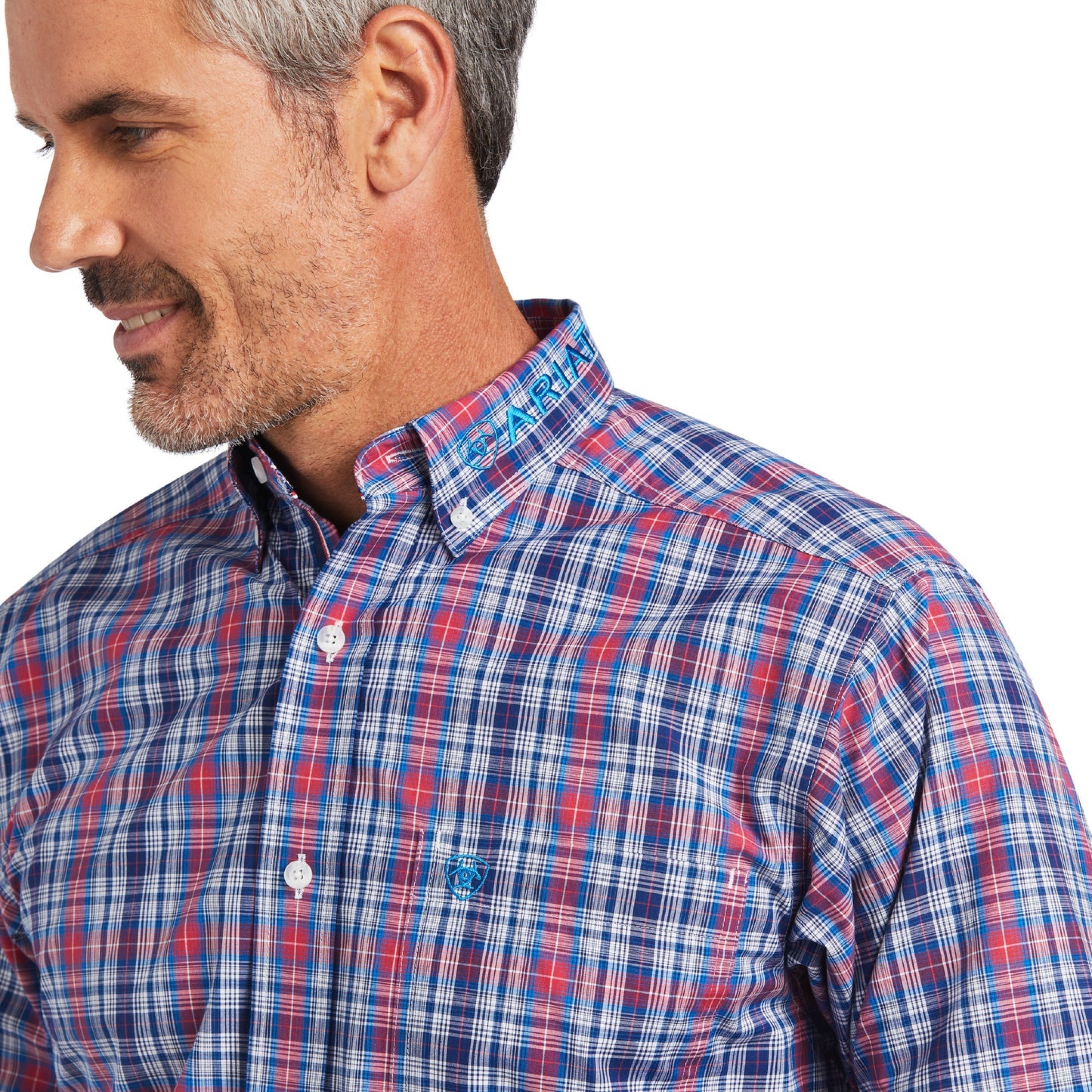 Ariat Pro Team Brandon Fitted Long Sleeve Shirt Blue Depth - 9728 Ropa Hombres