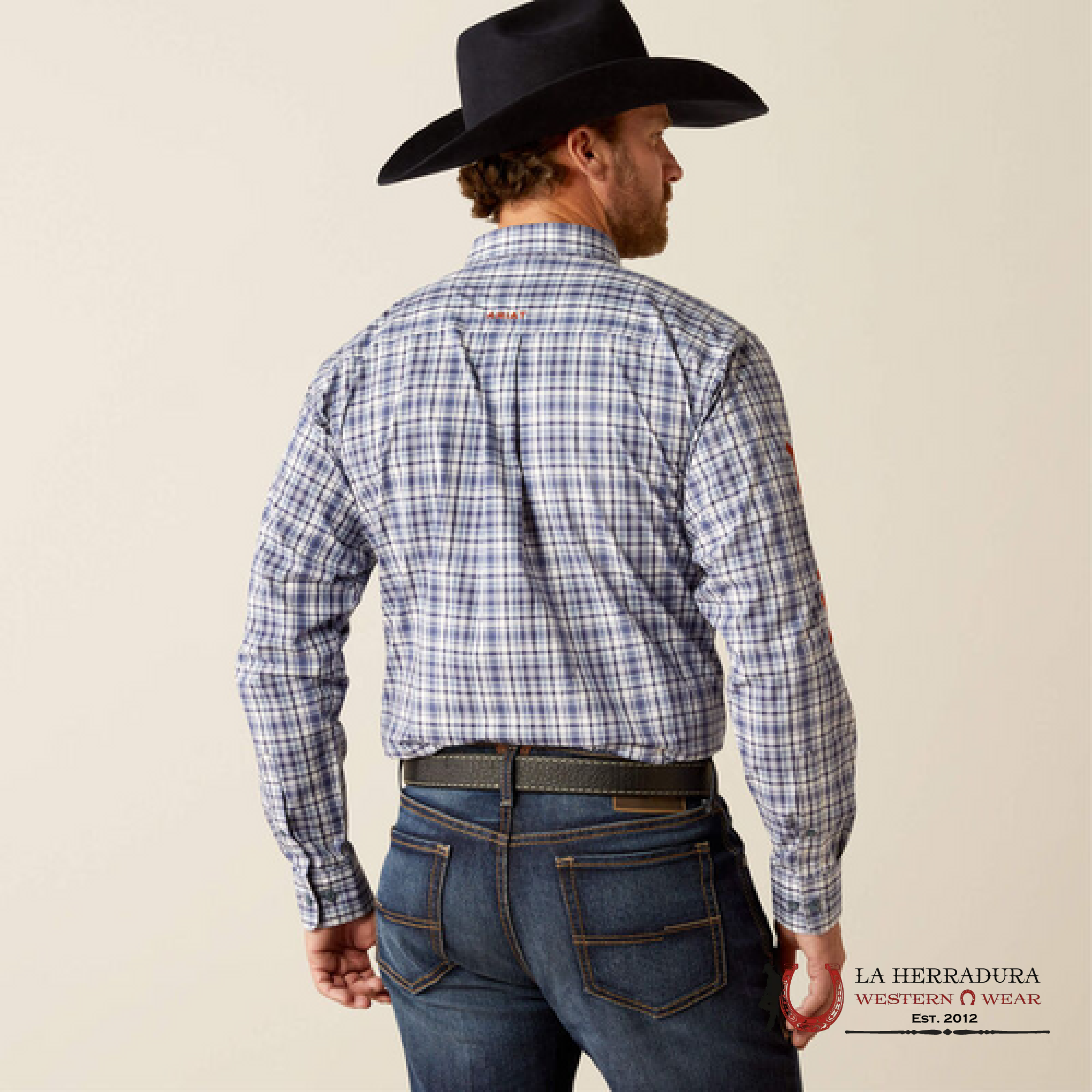 Ariat Pro Team Orion Long Sleeve Navy/Orange Classic Fit- 4059 Ropa Hombres