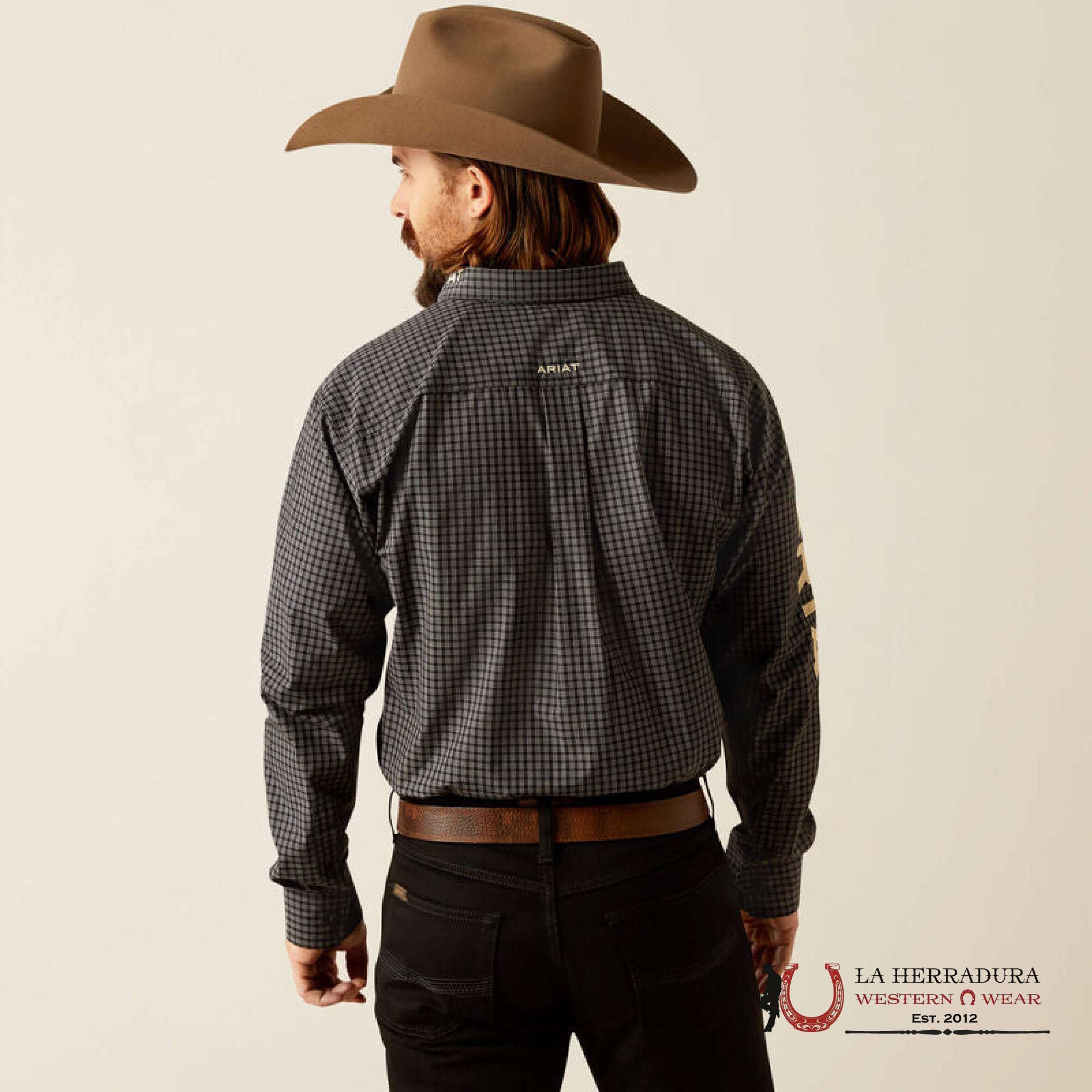 Ariat Pro Team Otto Long Sleeve Shirt Black/Khaki Classic Fit - 4058 Ropa Hombres