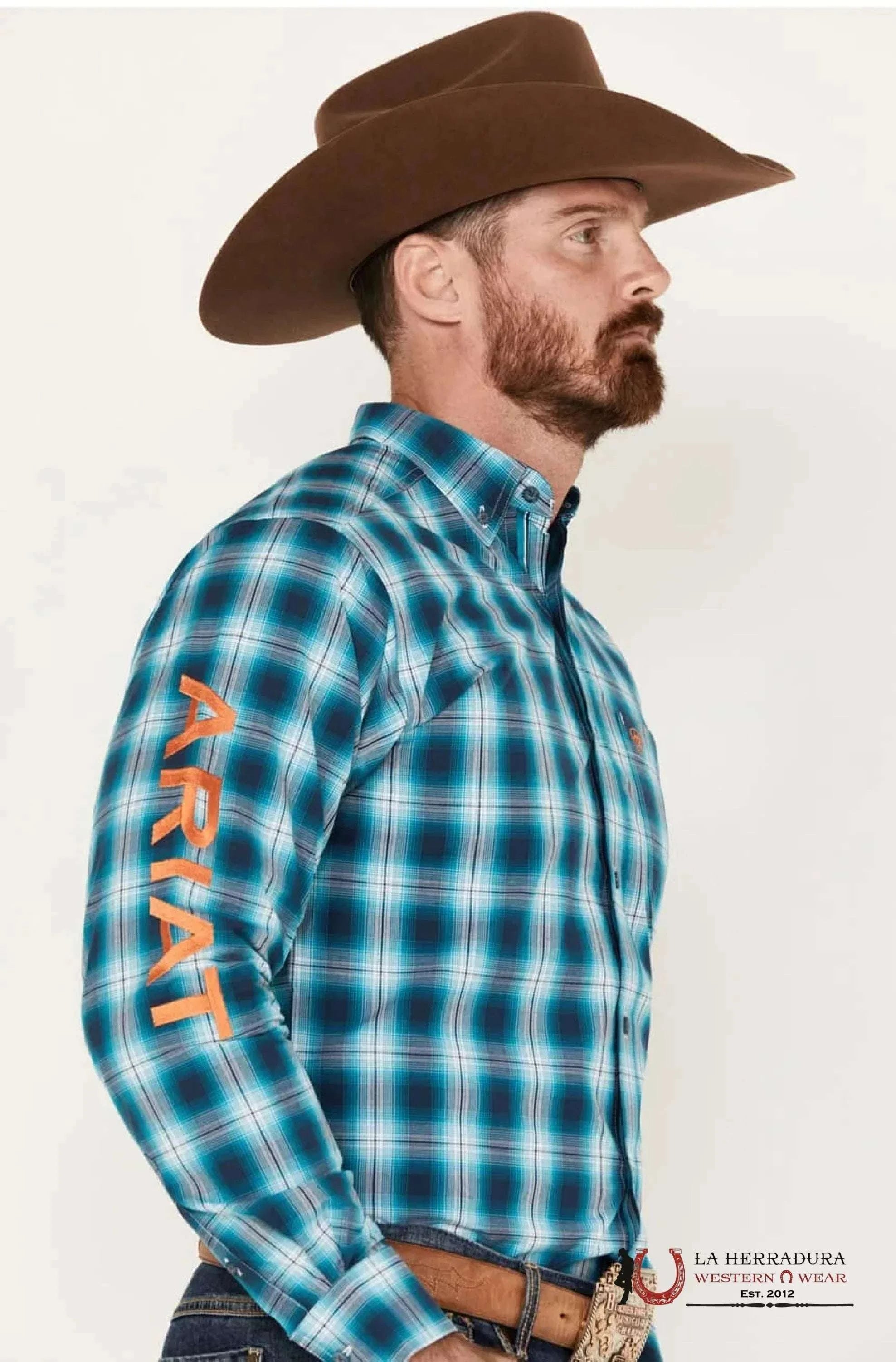 ARIAT PRO TEAM SEAN FTD LS SHRT TEAL 10043796 ROPA HOMBRES