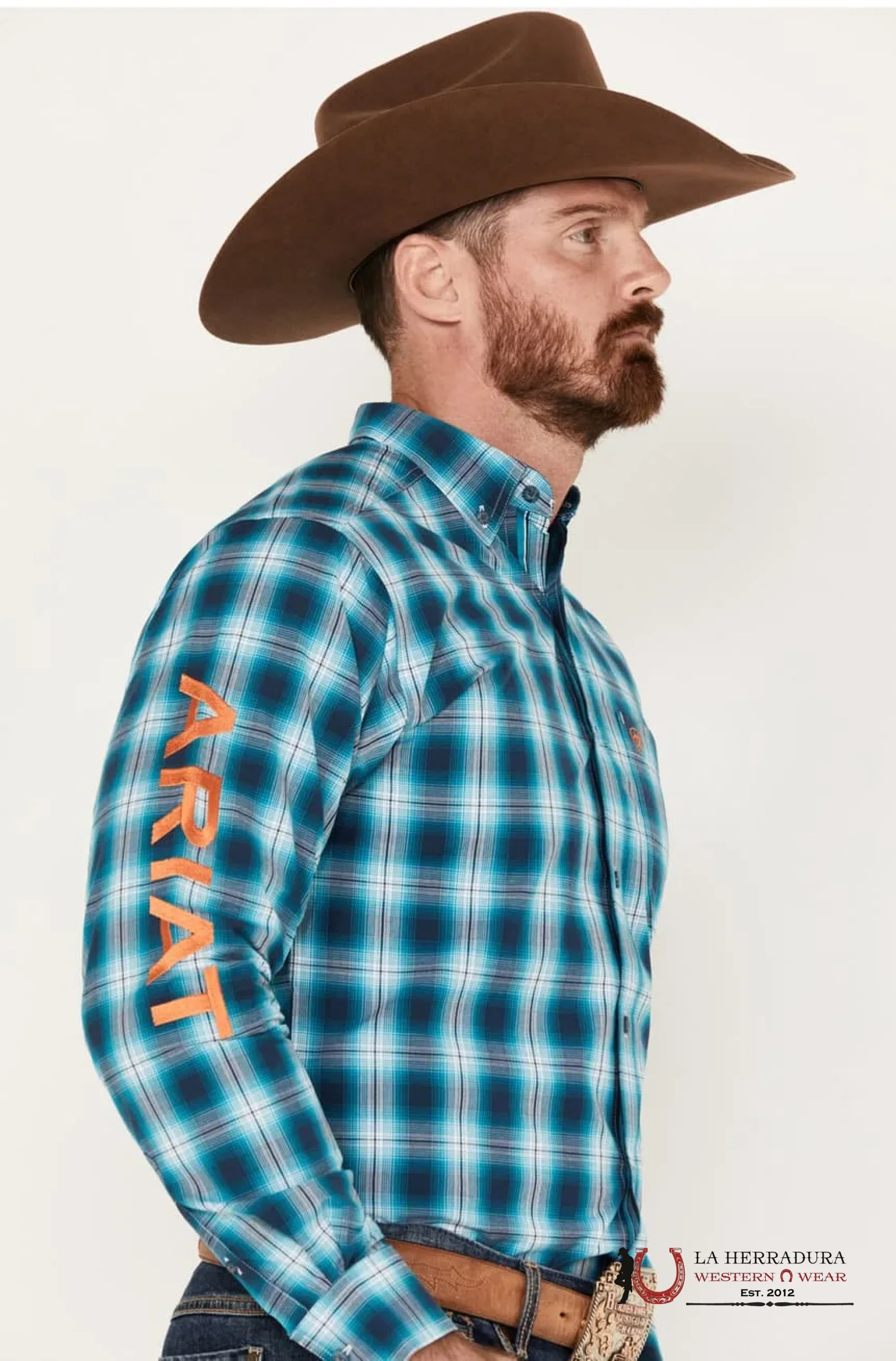 ARIAT PRO TEAM SEAN FTD LS SHRT TEAL 10043796 ROPA HOMBRES