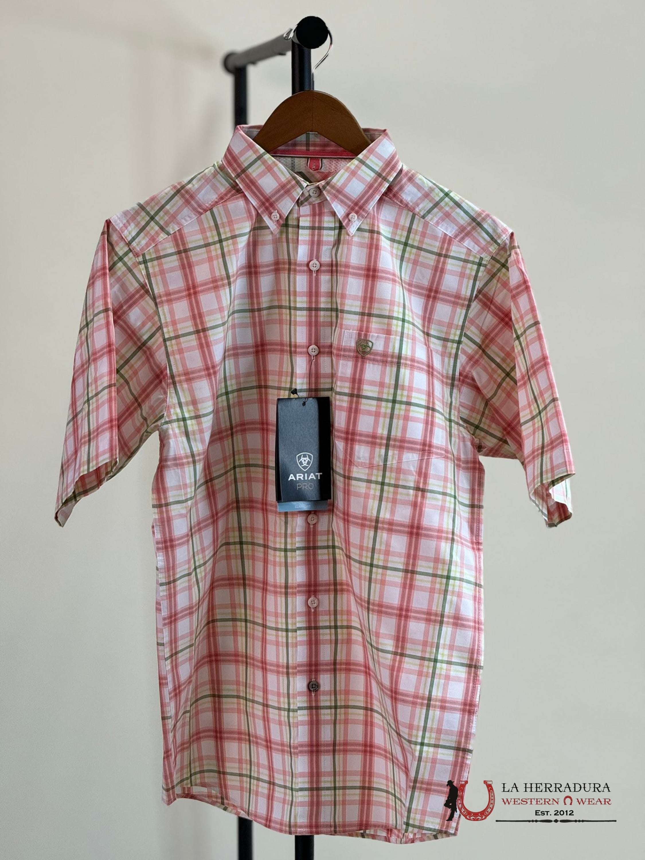 Ariat Pro Truman Tea Rose Classic Fit Short Sleeve Shirt Ropa Hombres