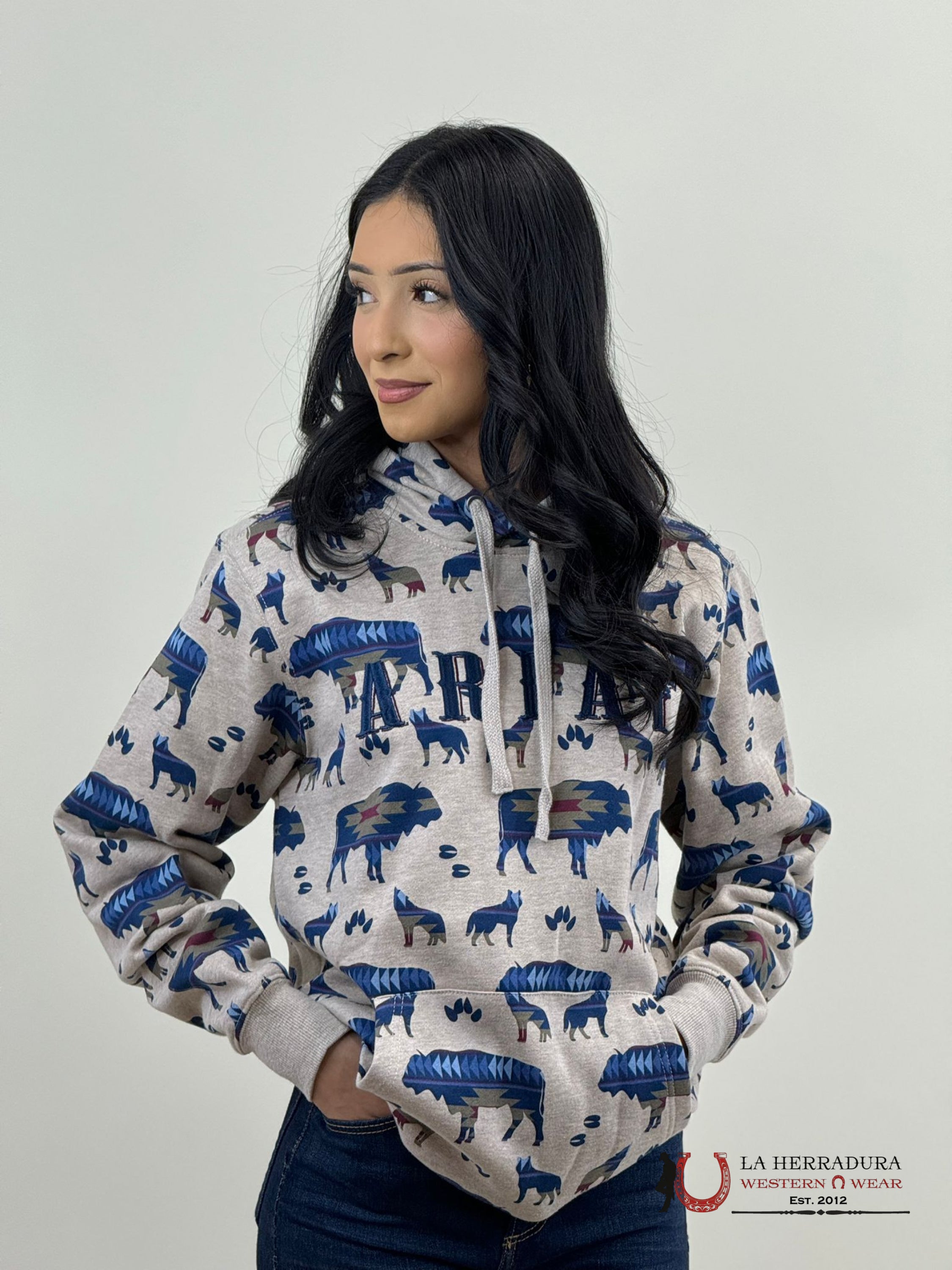 Ariat Real Allover Western Print Hoodie-1657 Ropa Mujeres