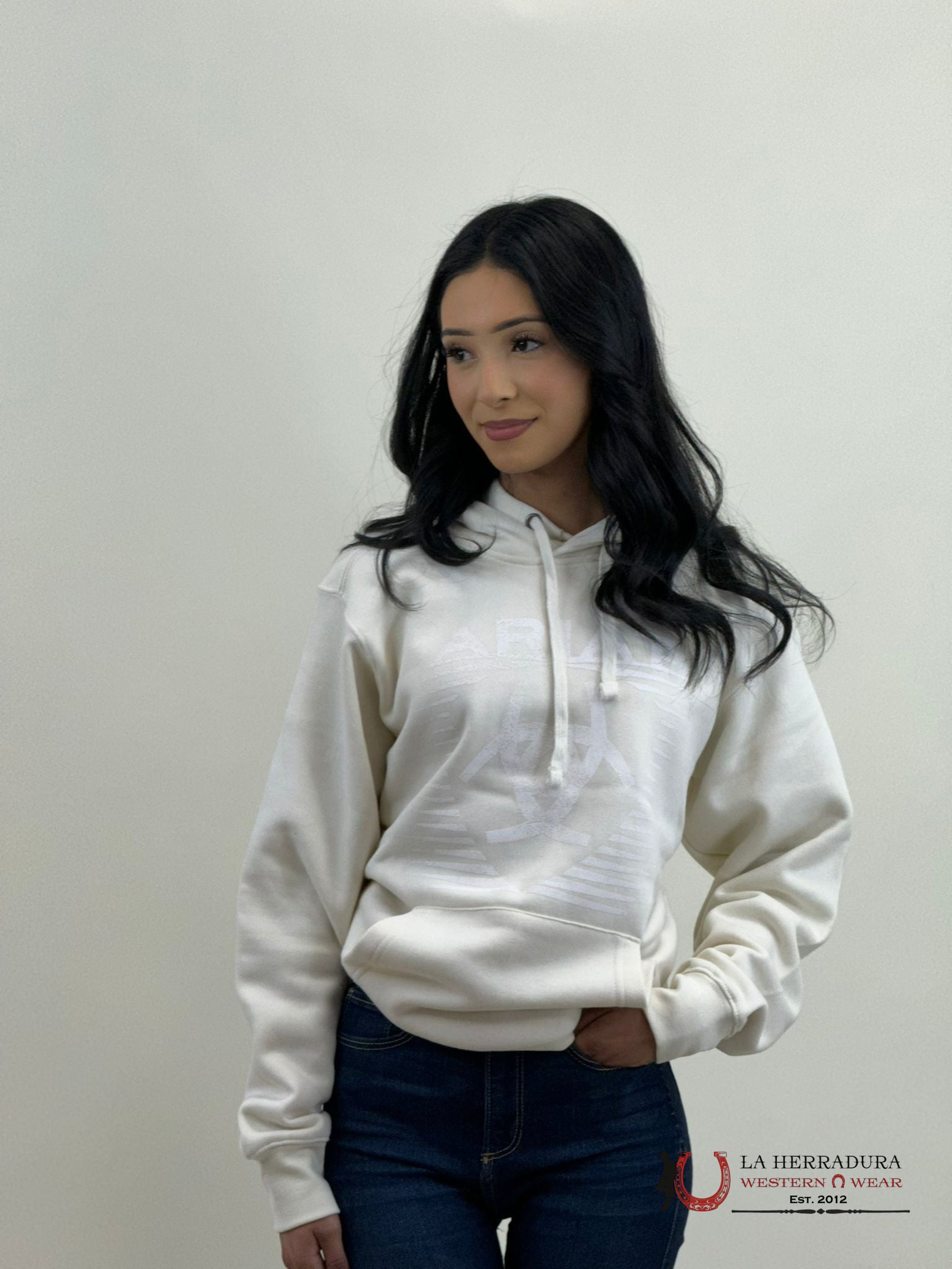 Ariat Real Fadding Lines Hood White Onyx Hoodie-6451 Ropa Mujeres
