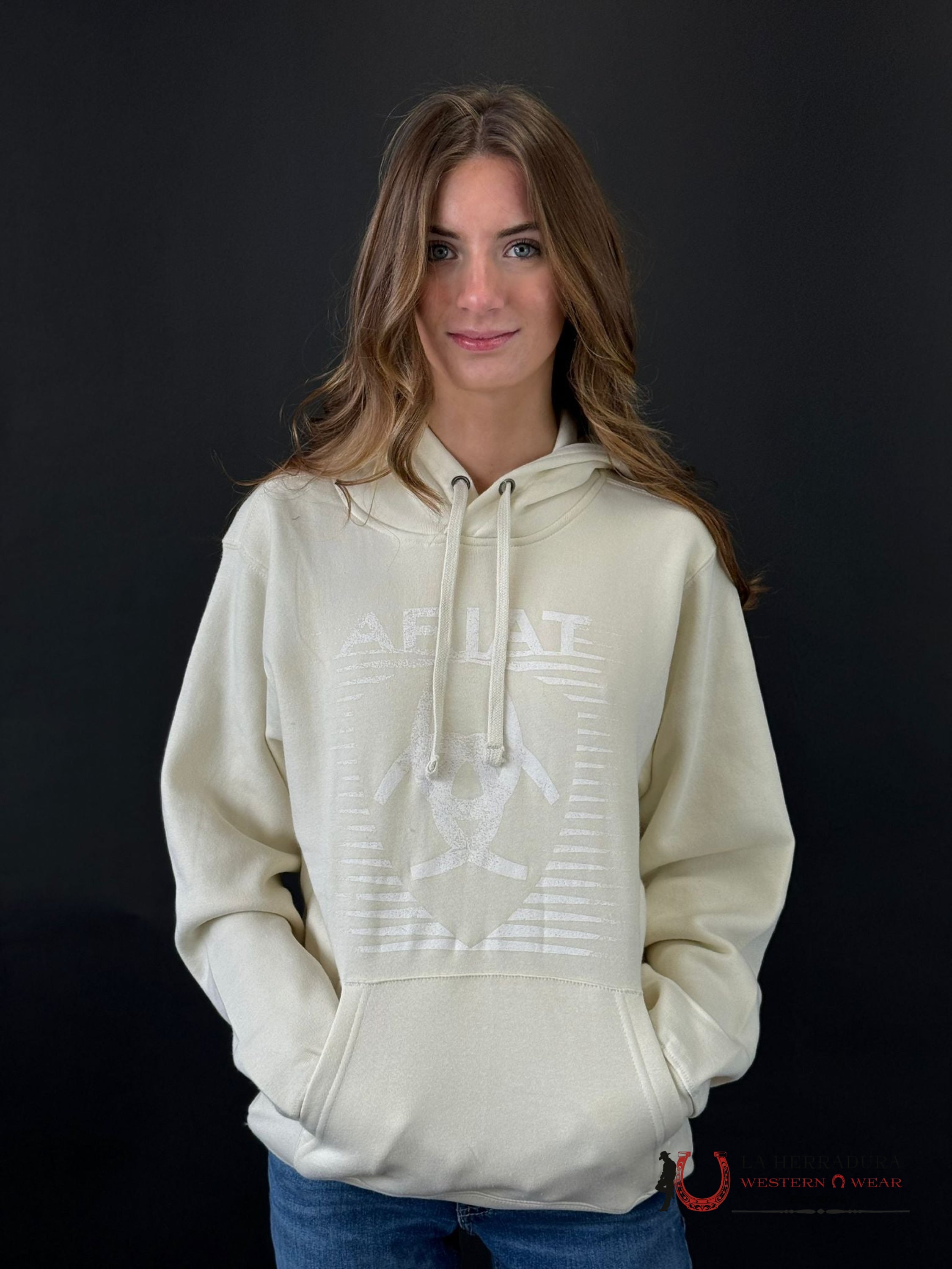 Ariat Real Fadding Lines Hood White Onyx Hoodie-6451 Ropa Mujeres