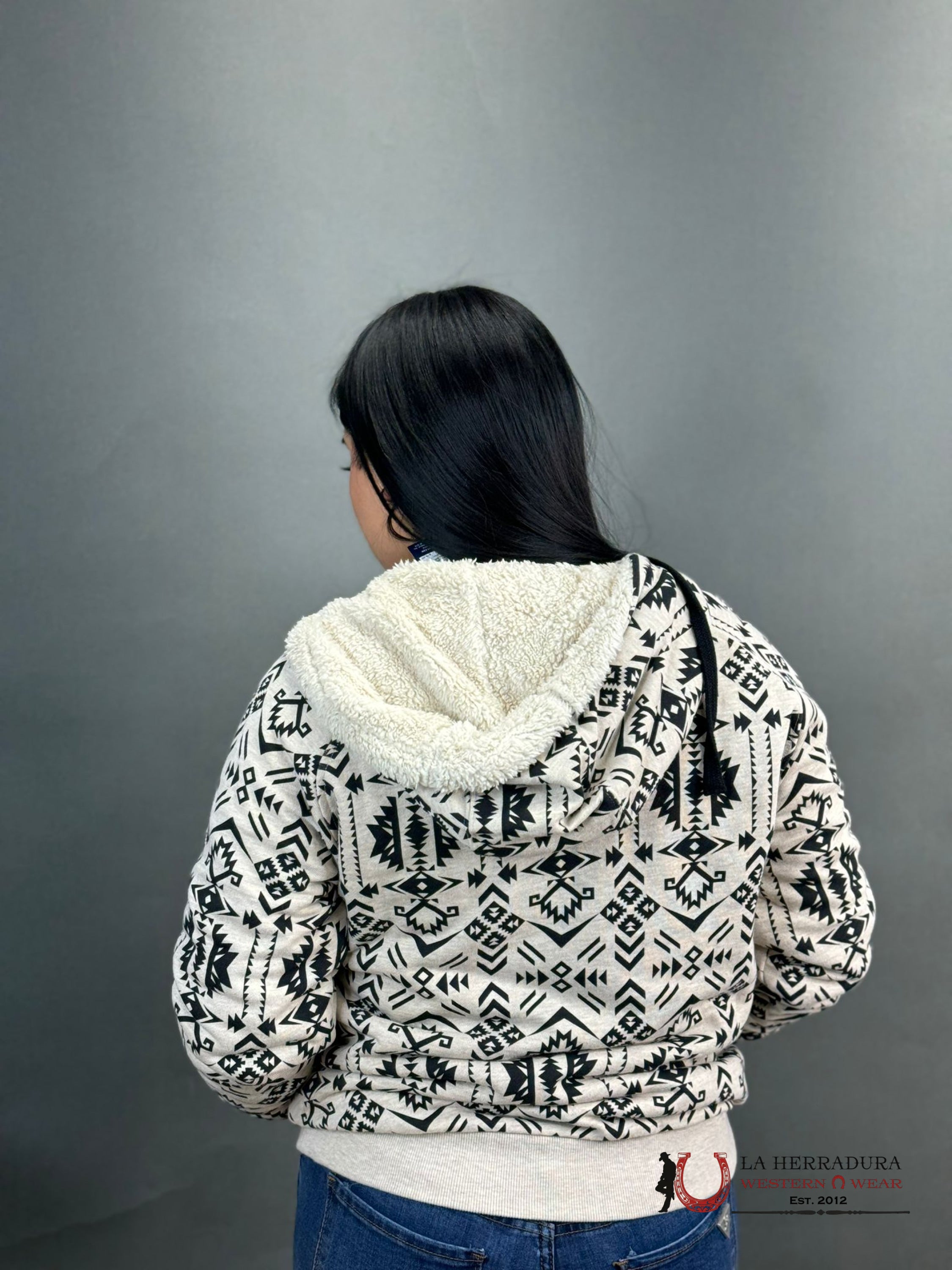 Ariat Real Sherpa Full Zip Hood Oaxaca Printe Sueter- 2171 Ropa Mujeres