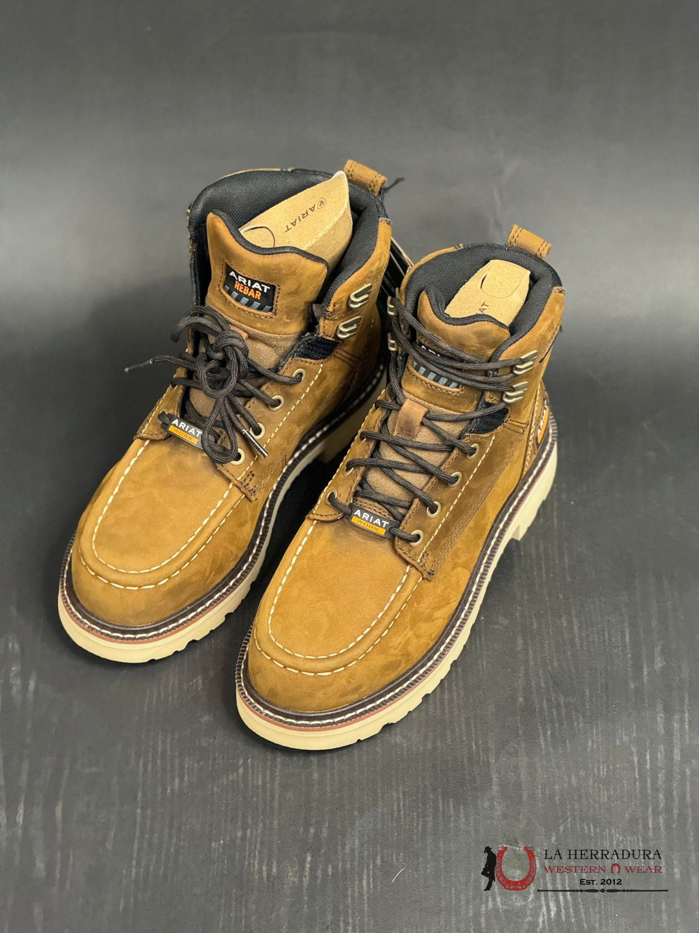 Ariat Rebar Lift 6” H2O Comp Toe Distressed Brown Round Work Boot