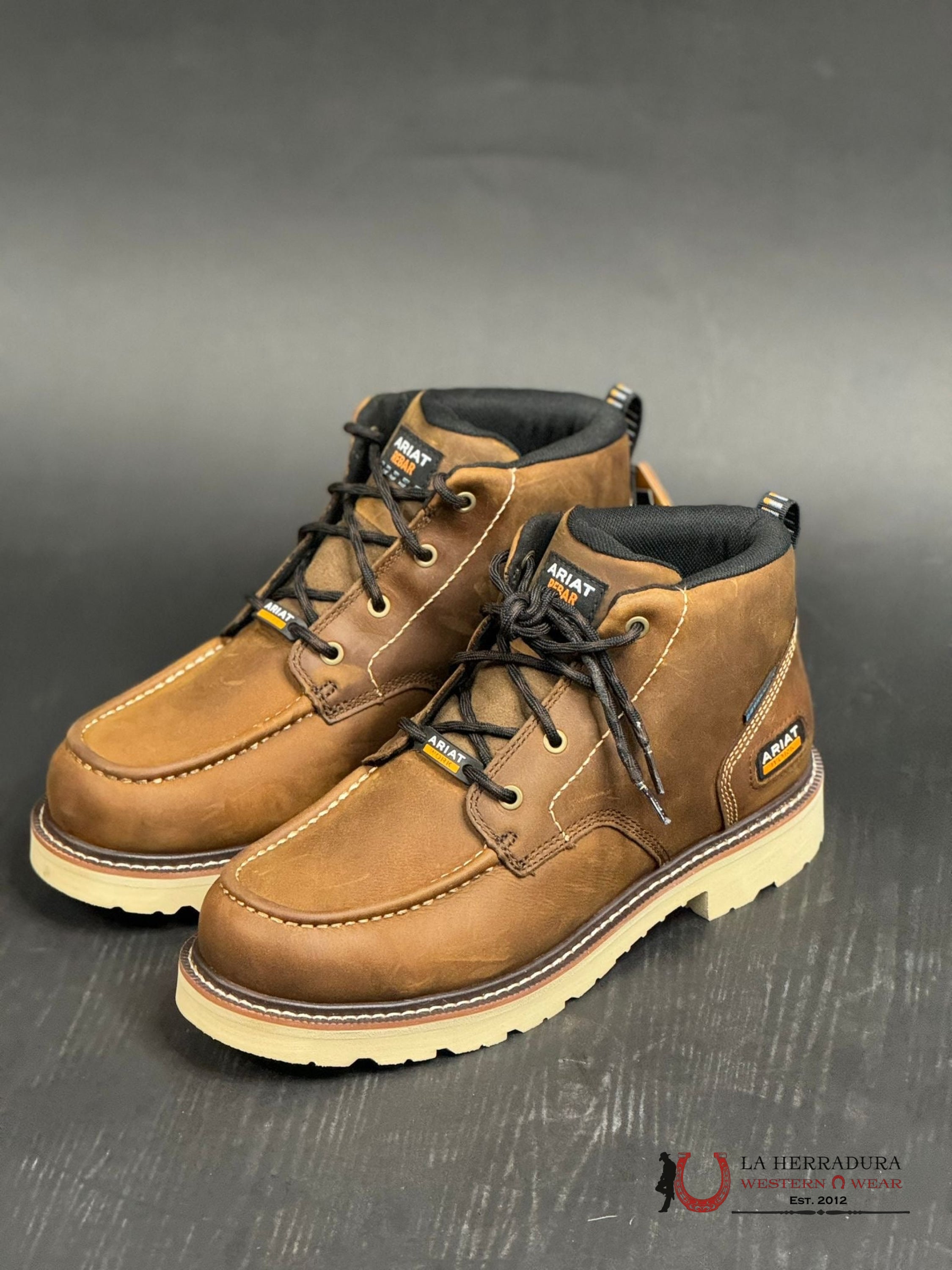 Ariat Rebar Lift Chikka H2O Distressed Brown Round Toe Work Boot