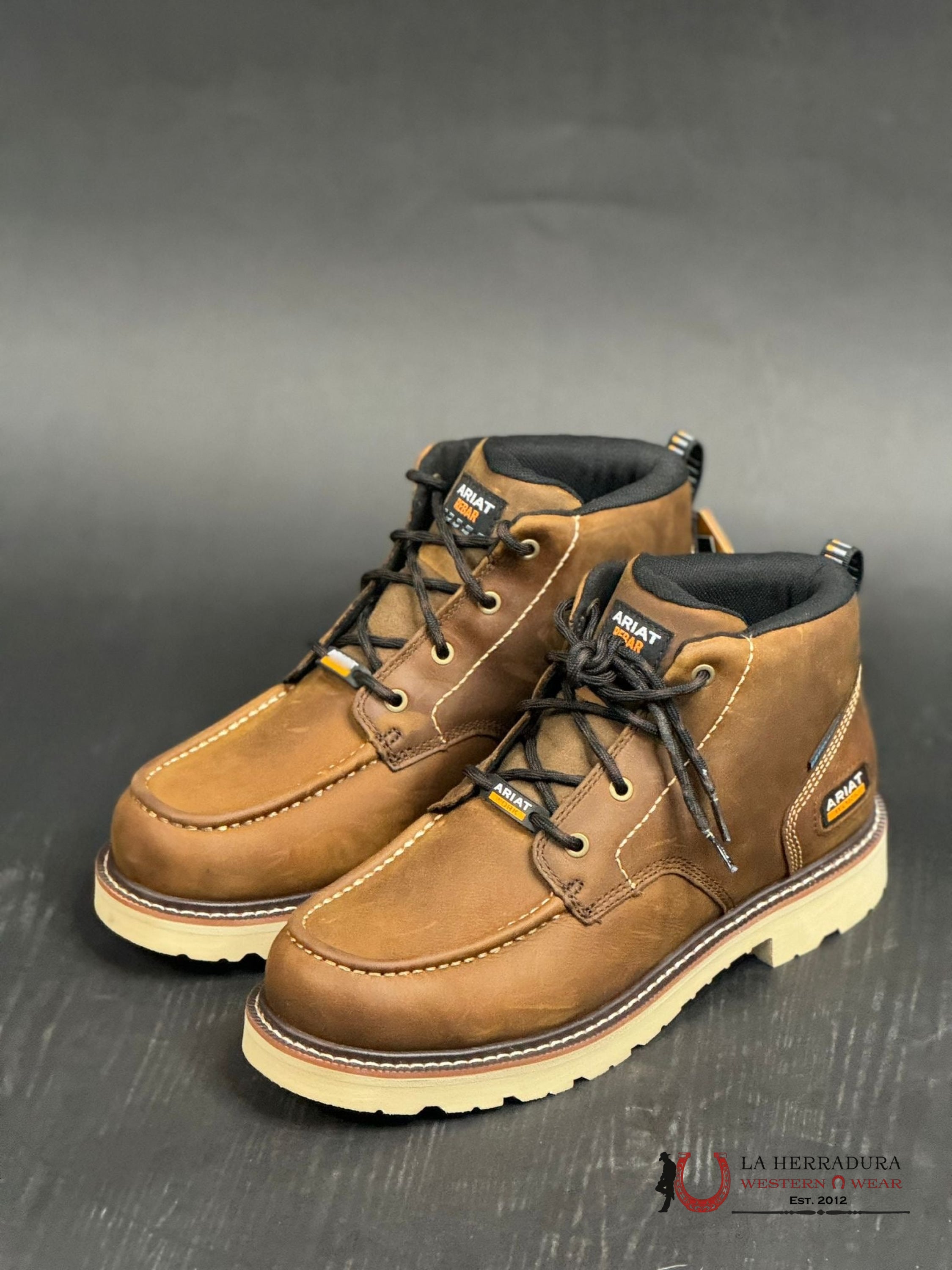 Ariat Rebar Lift Chikka H2O Distressed Brown Round Toe Work Boot