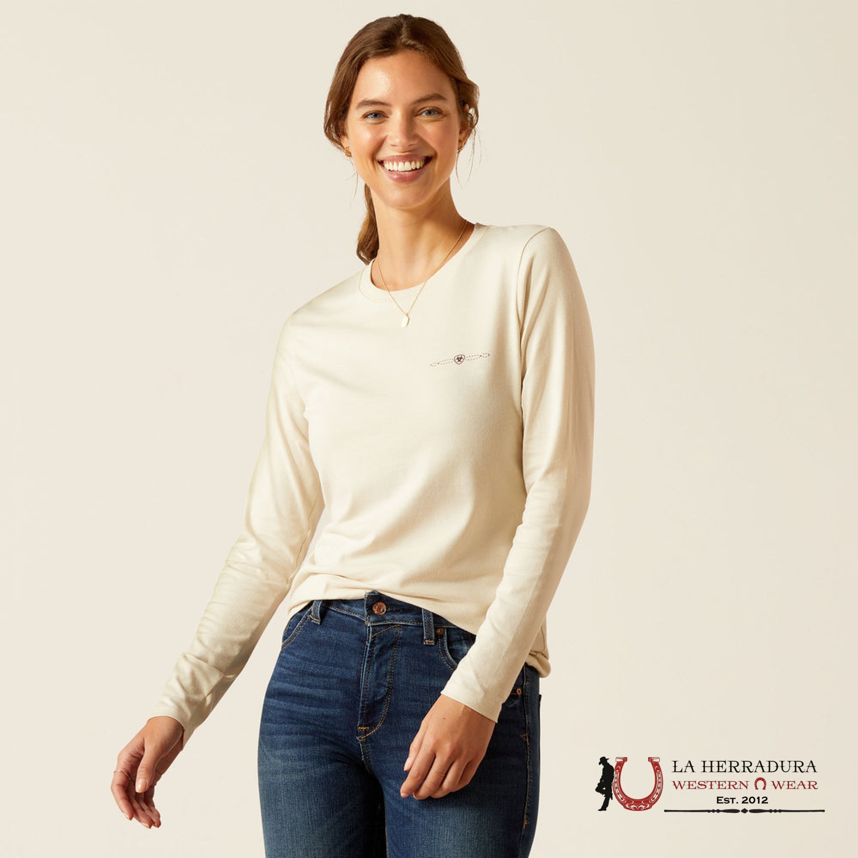 Ariat Rein Seal Long Sleeve Shirt Natural - 2527 Ropa Mujeres