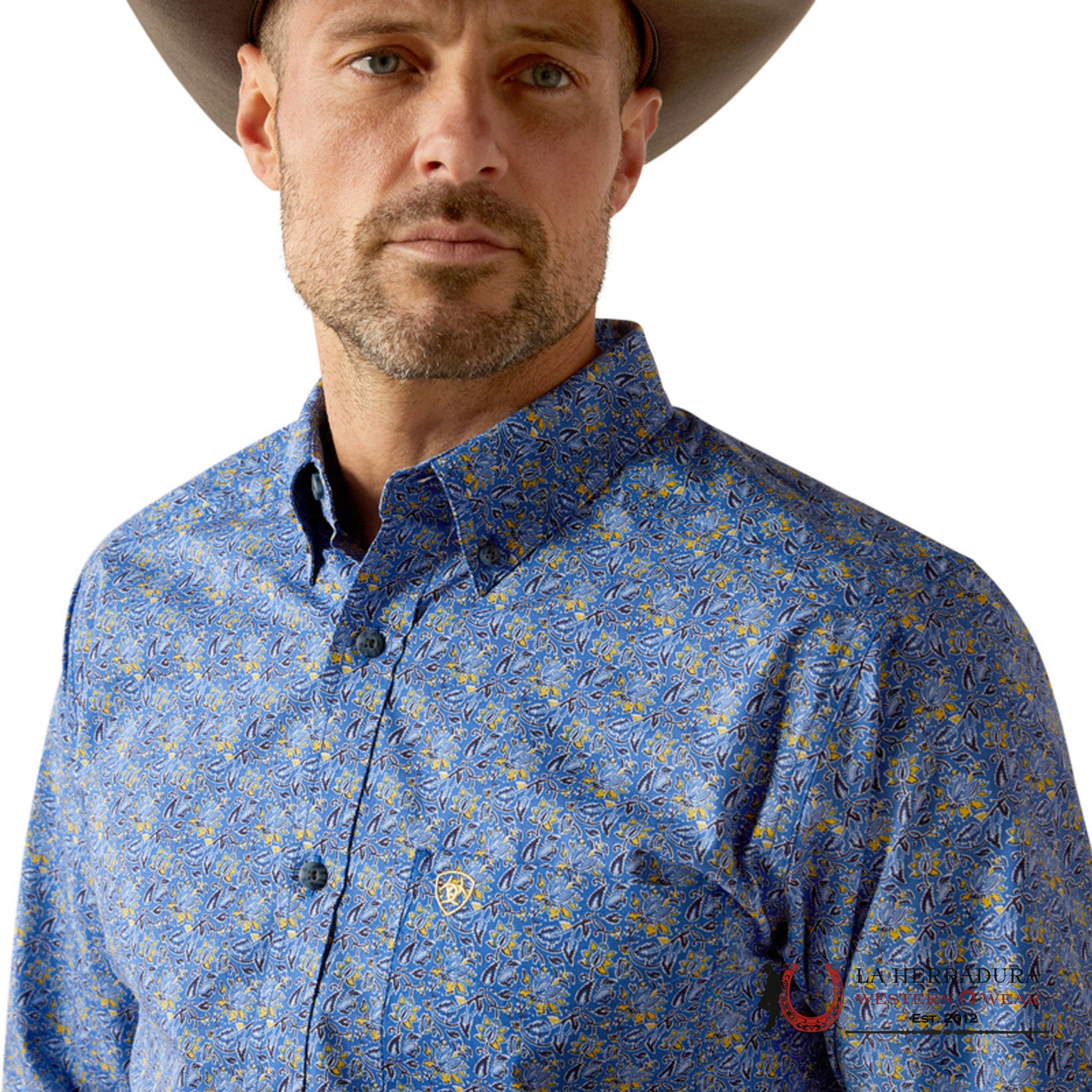 Ariat Thell Fitted Long Sleeve Shirt Royal Blue - 2362 Ropa Hombres