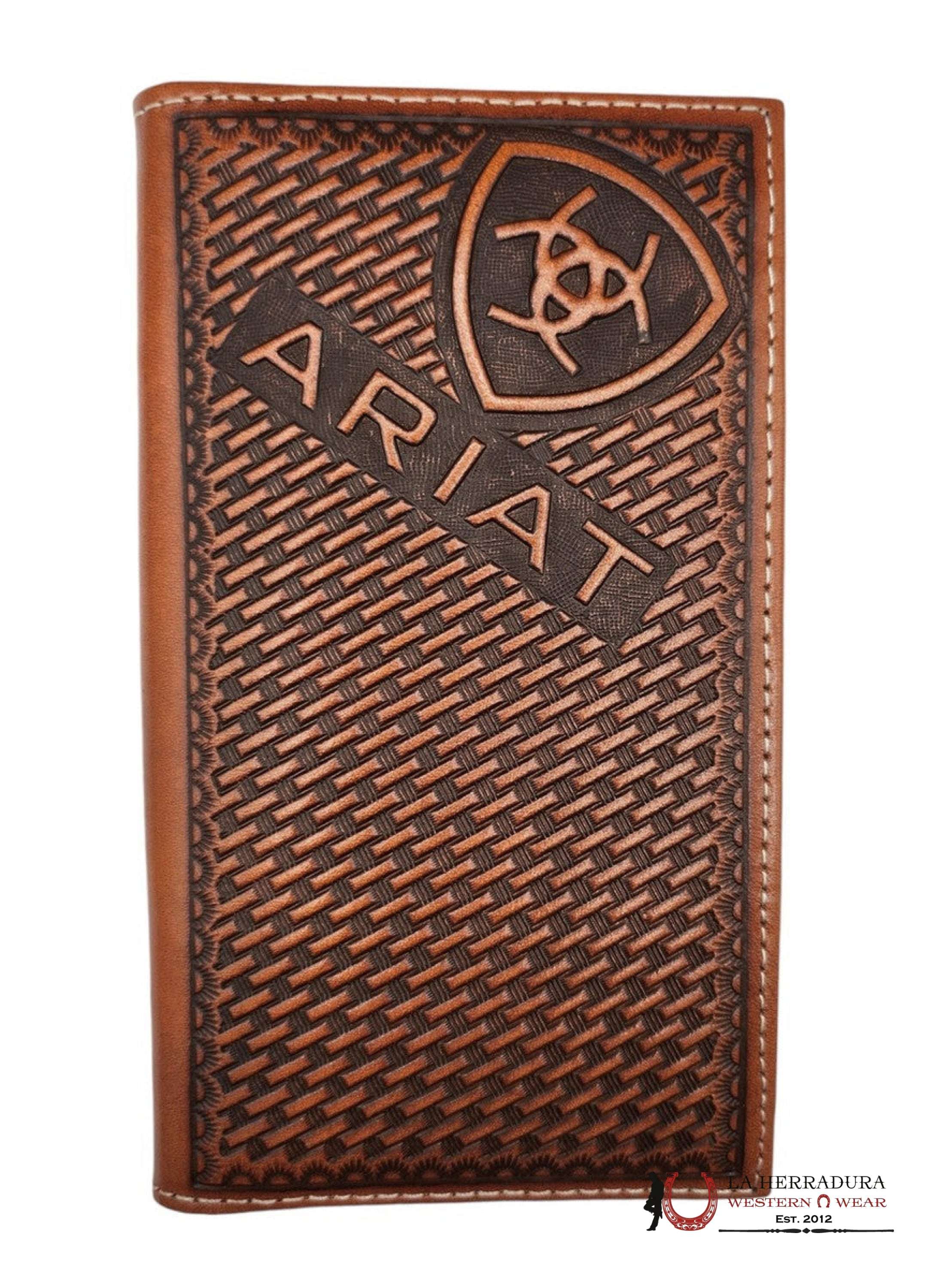 ARIAT RODEO WALLET BROWN HATCHING- A3556802 ACCESORIOS