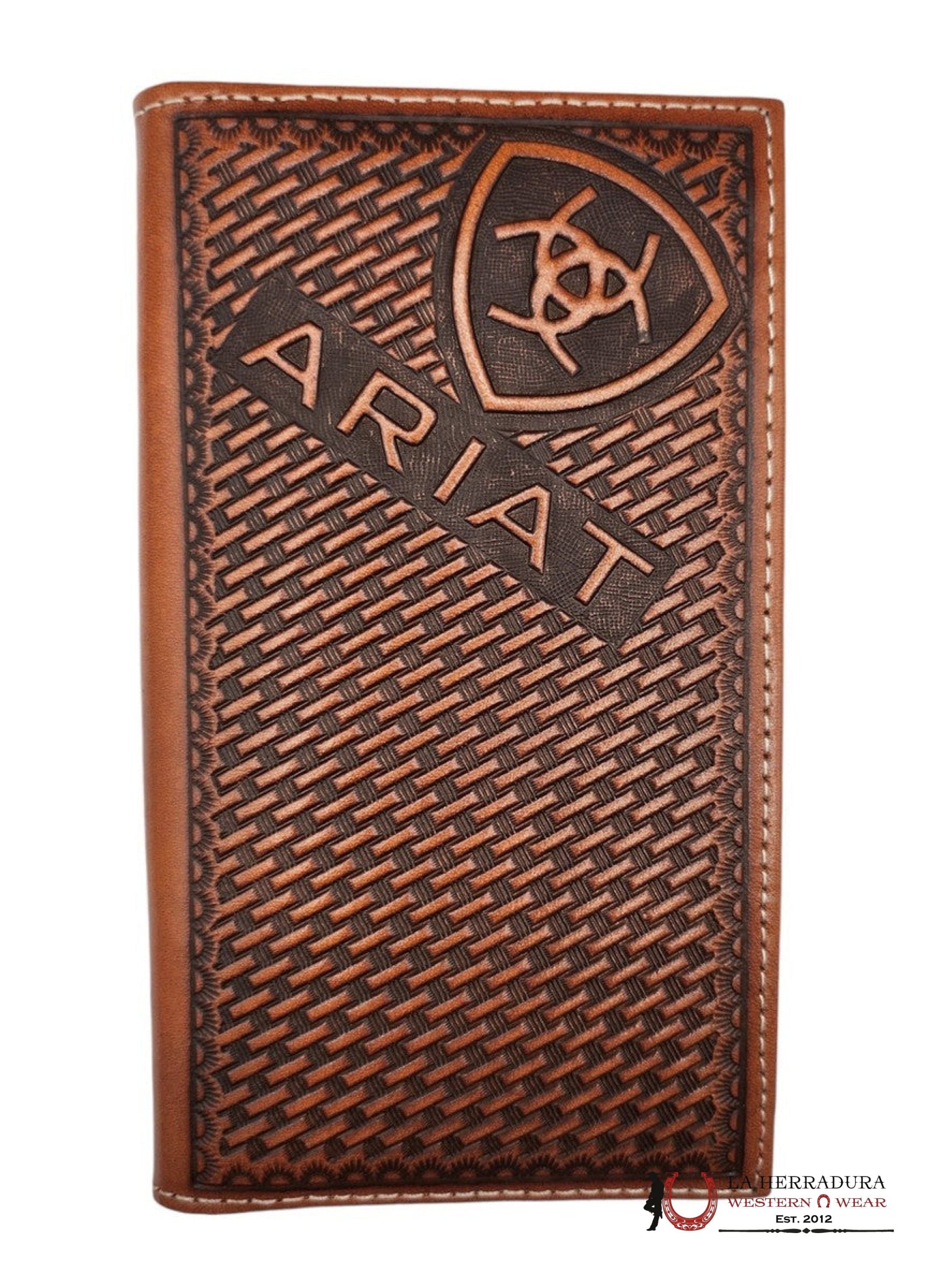 ARIAT RODEO WALLET BROWN HATCHING- A3556802 ACCESORIOS