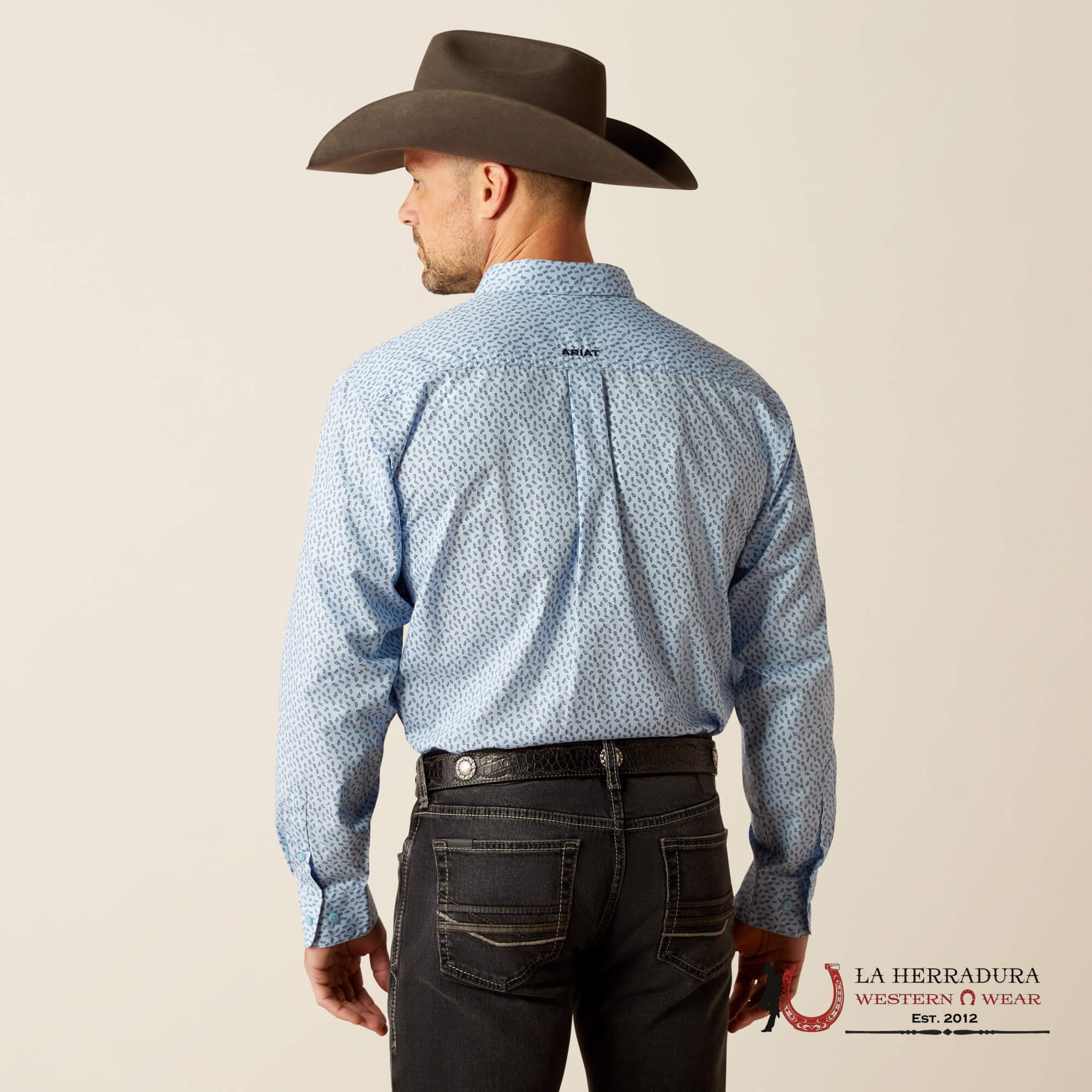 Ariat Rowan Light Blue Long Sleeve Shirt Ropa Hombres