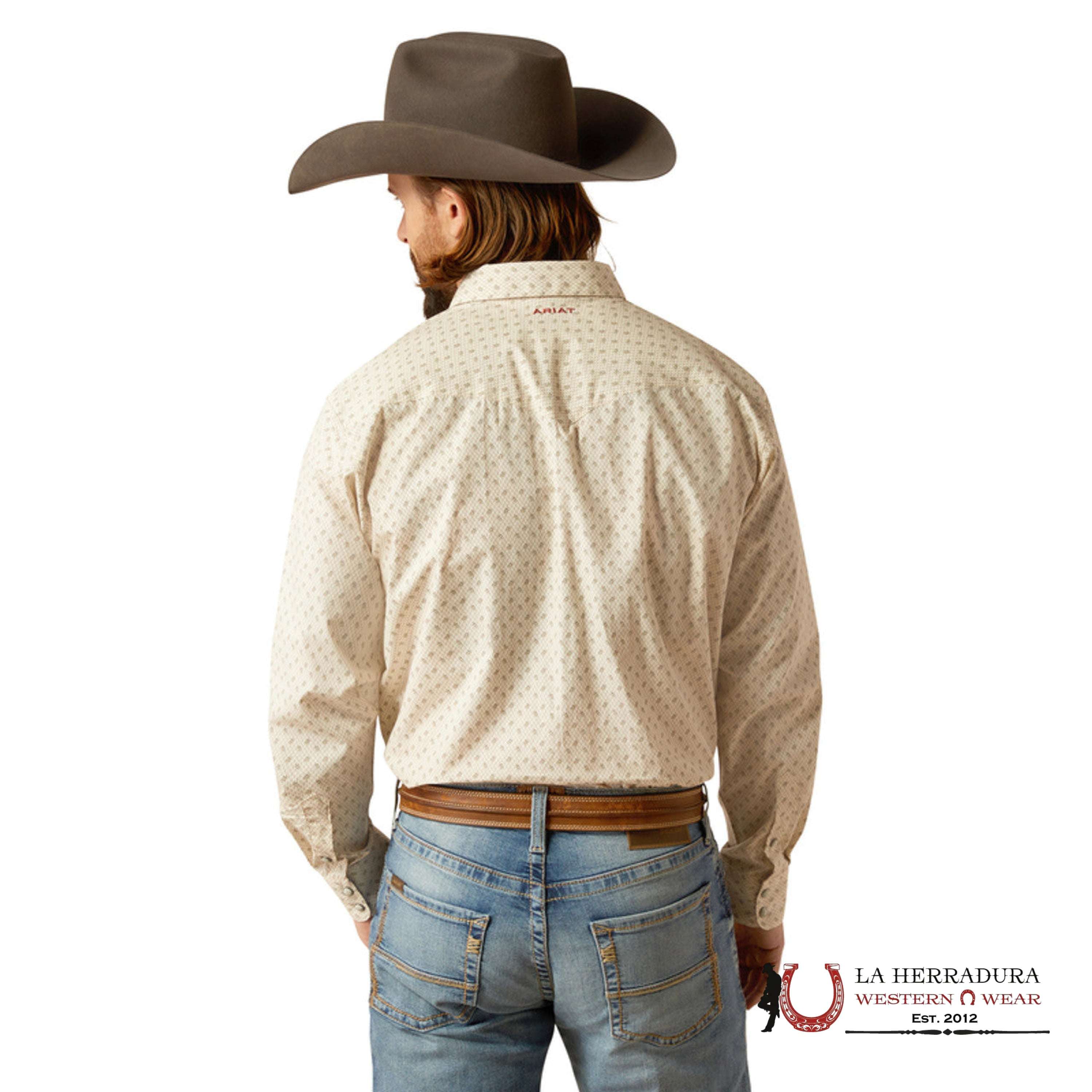 Ariat Salem Long Sleeve Shirt Off White- 2619 Ropa Hombres