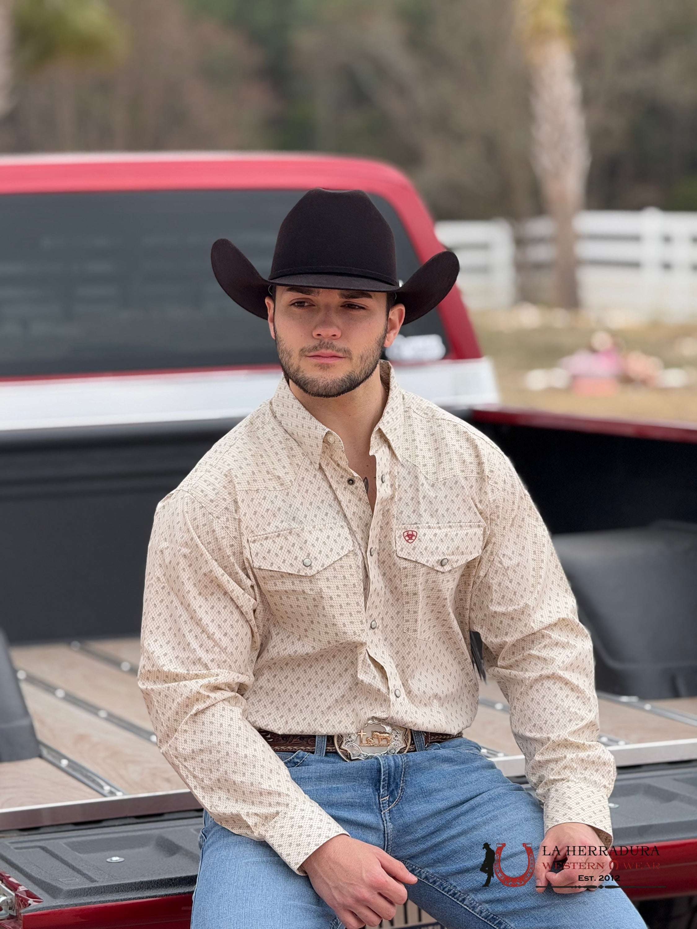 ARIAT SALEM LONG SLEEVE SHIRT OFF WHITE- 2619 ROPA HOMBRES