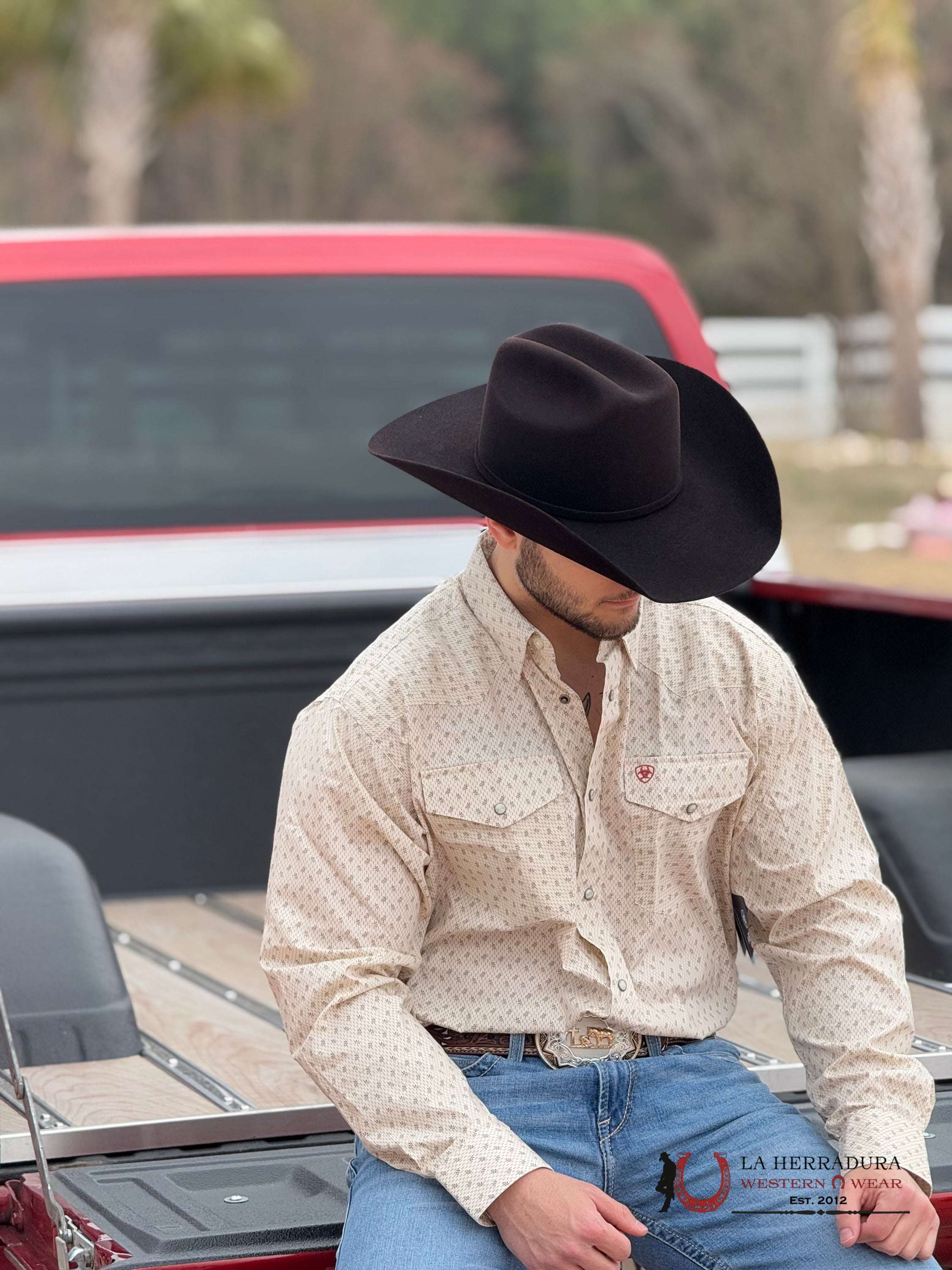 ARIAT SALEM LONG SLEEVE SHIRT OFF WHITE- 2619 ROPA HOMBRES