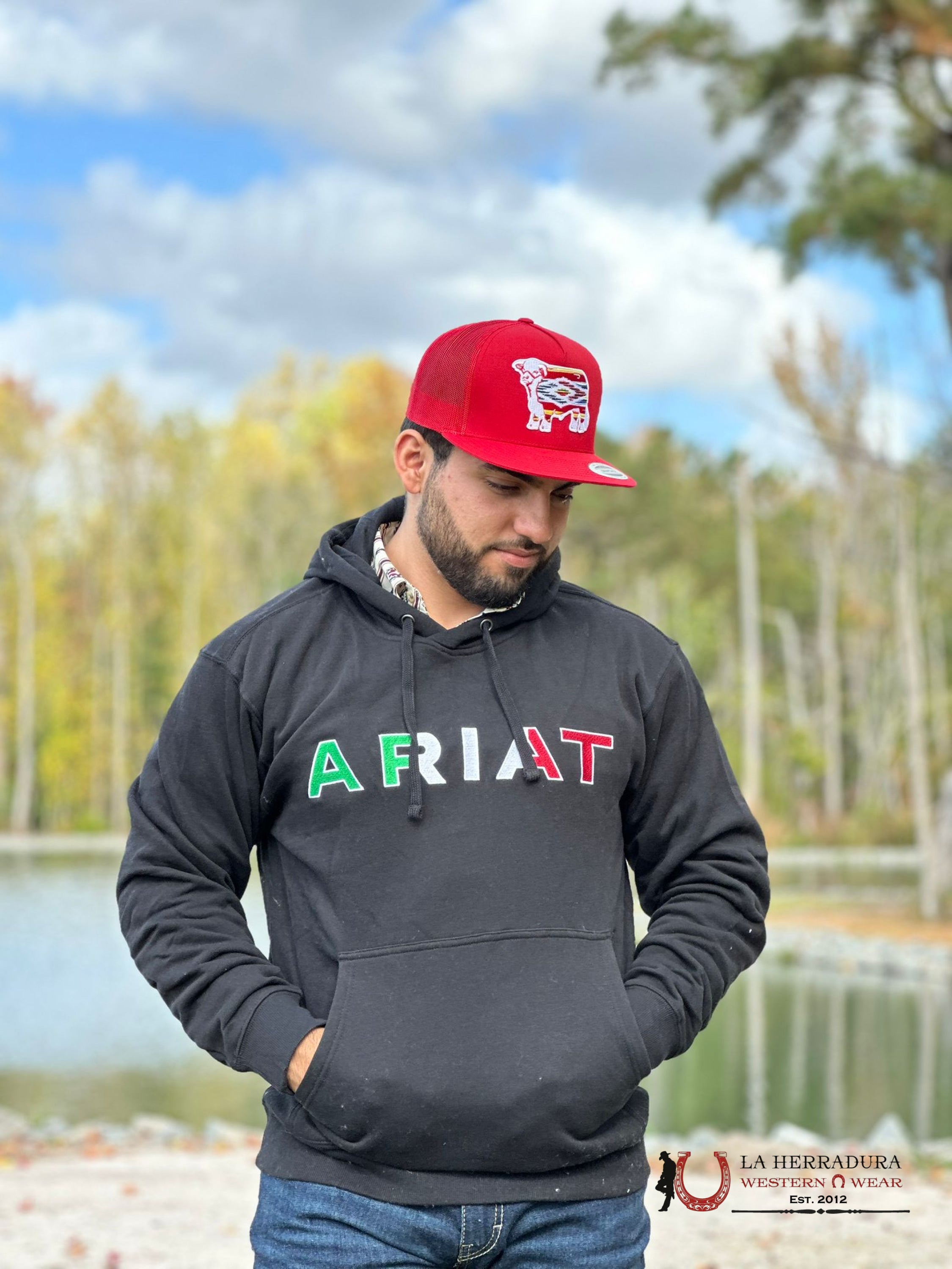 Ariat Serape Sweatshirt Logo Black México Ropa Hombres
