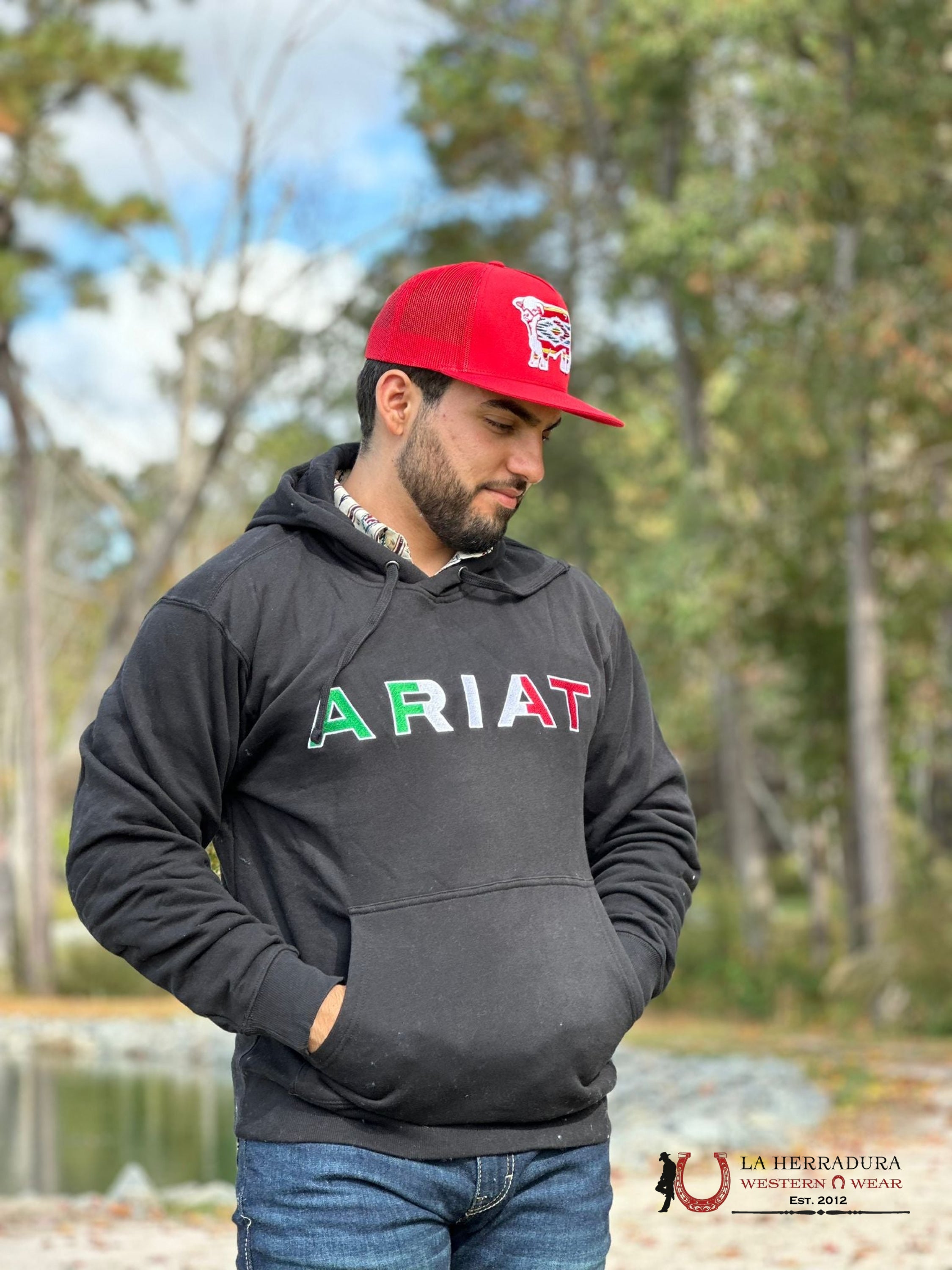 Ariat Serape Sweatshirt Logo Black México Ropa Hombres