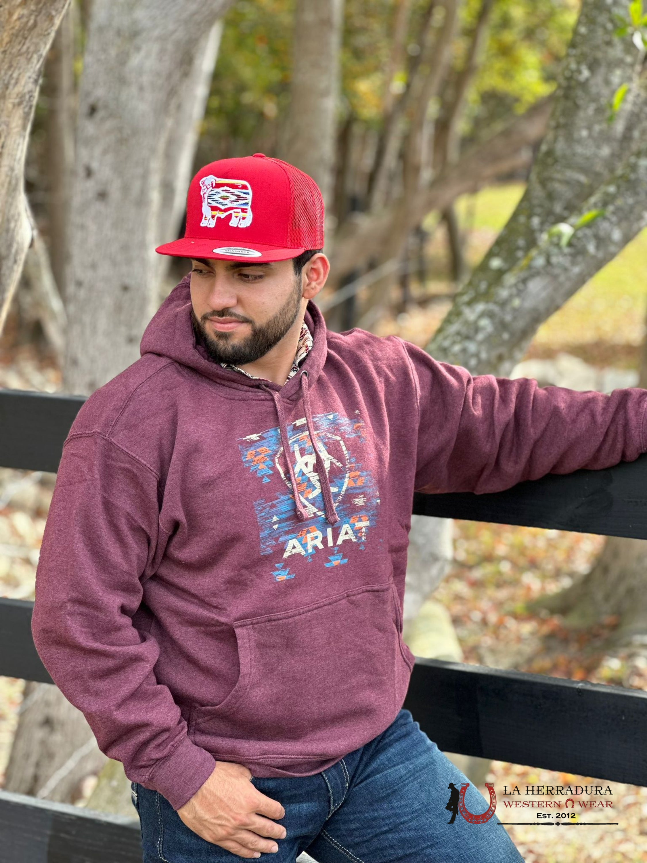 Ariat Serape Sweatshirt Logo Vino Ropa Hombres