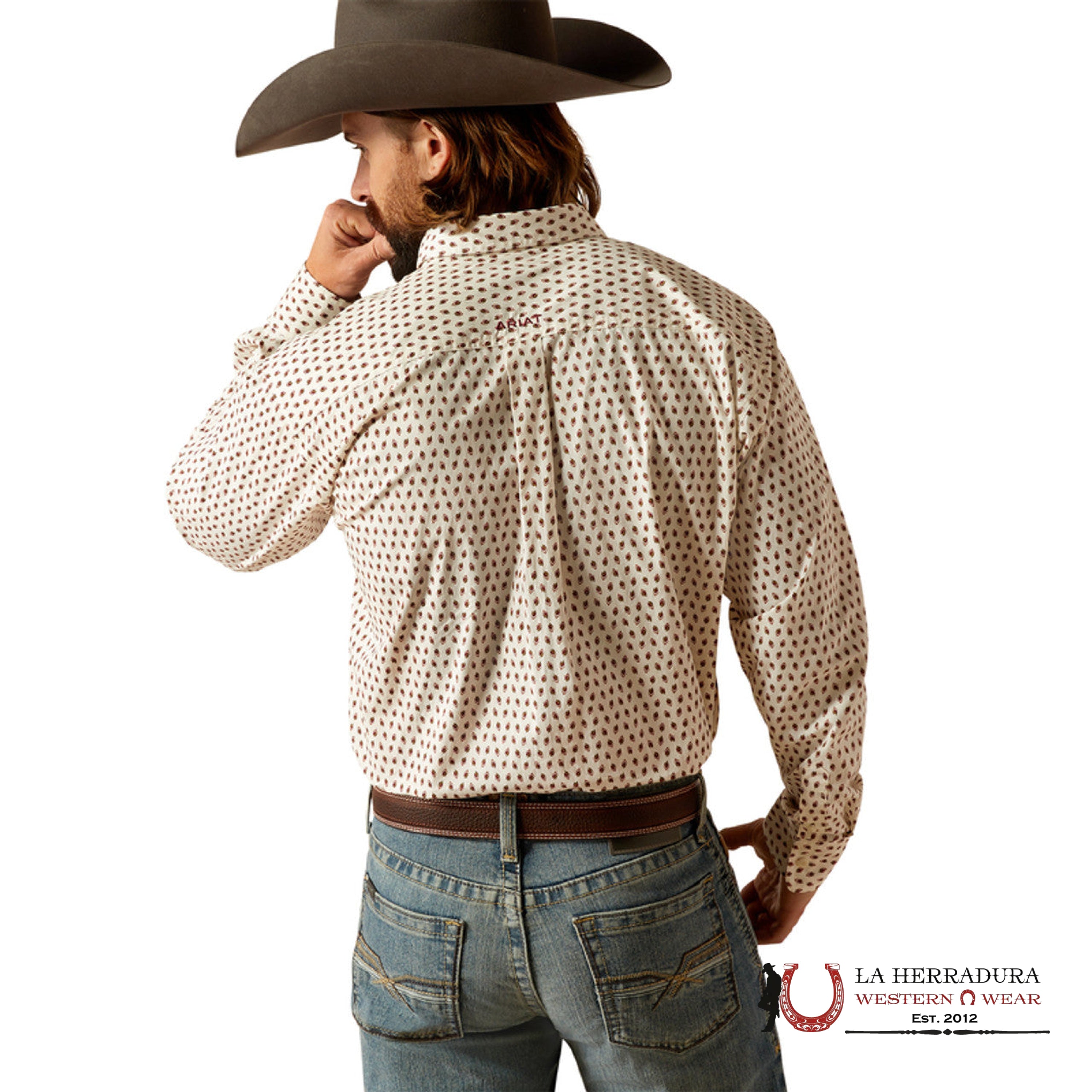 Ariat Shayne Fitted Long Sleeve Shirt Off-White - 2368 Ropa Hombres