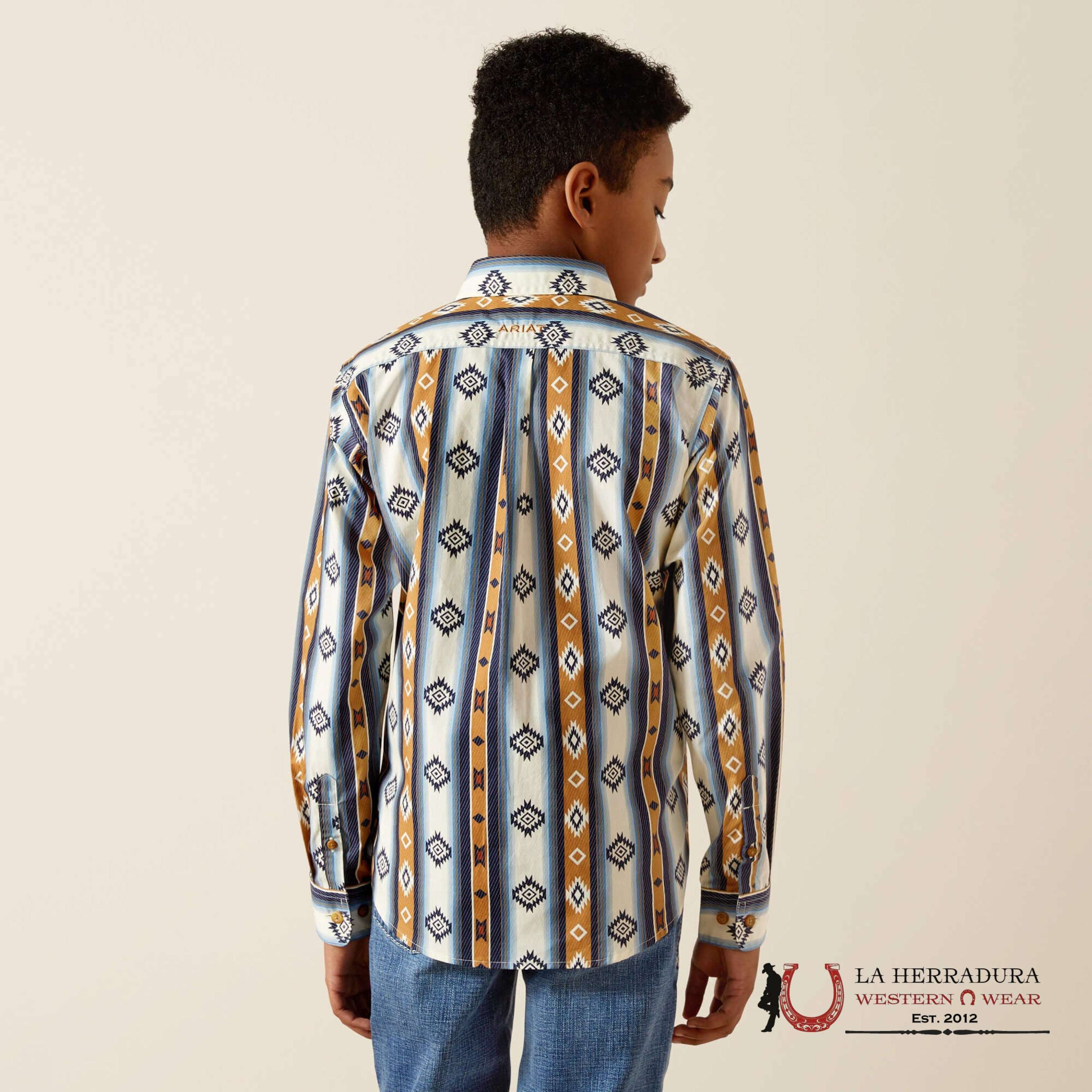 ARIAT SHILO LS SHIRT BLUE 10062394 NIÑOS