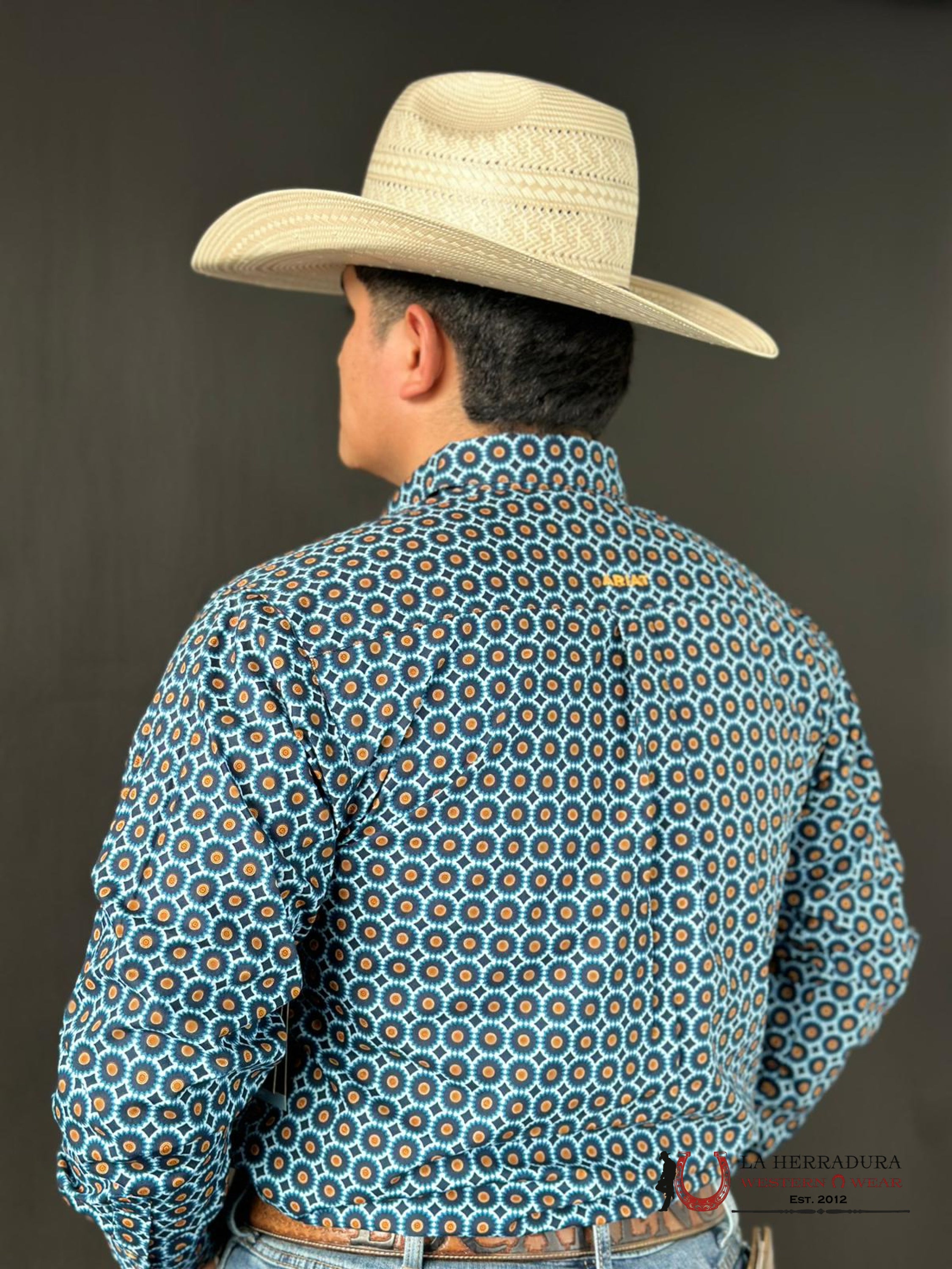 Ariat Shirt Classic Fit Gordy Moonlit Ocean Ropa Hombres