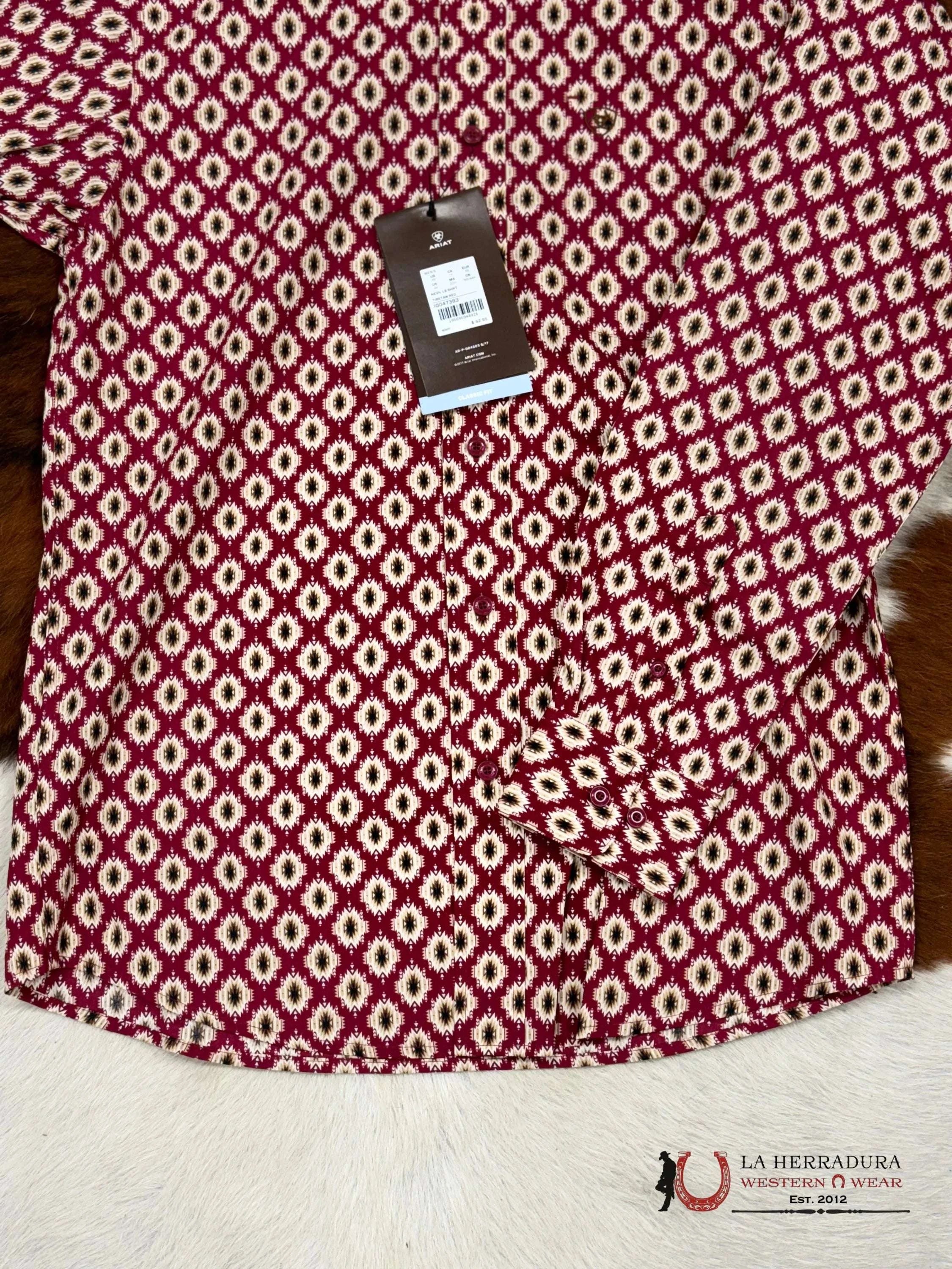 Ariat Shirt Classic Nevil Tibetan Red Ropa Hombres