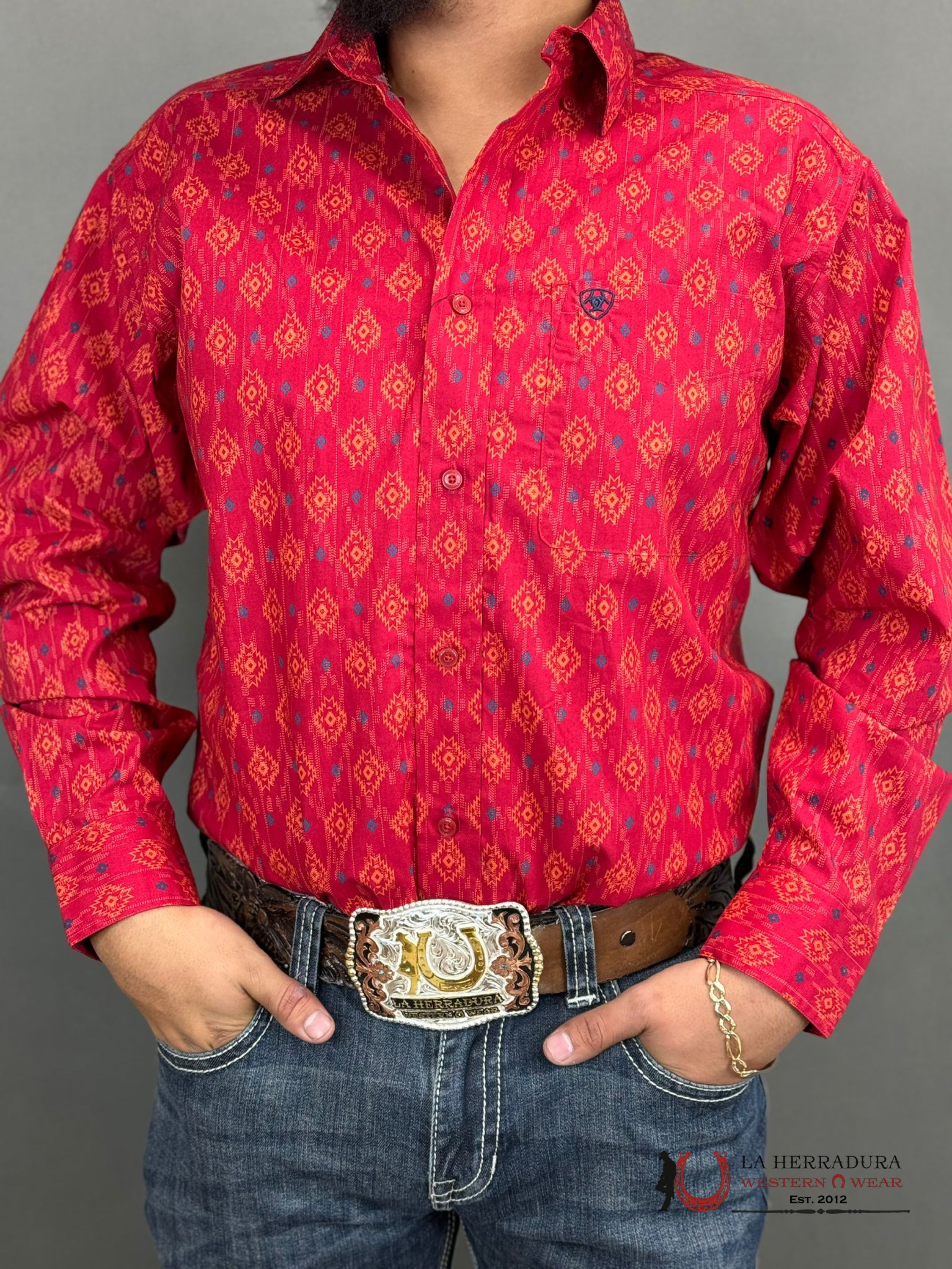 Ariat Shirt Classic Parsons Weg Red Ropa Hombres