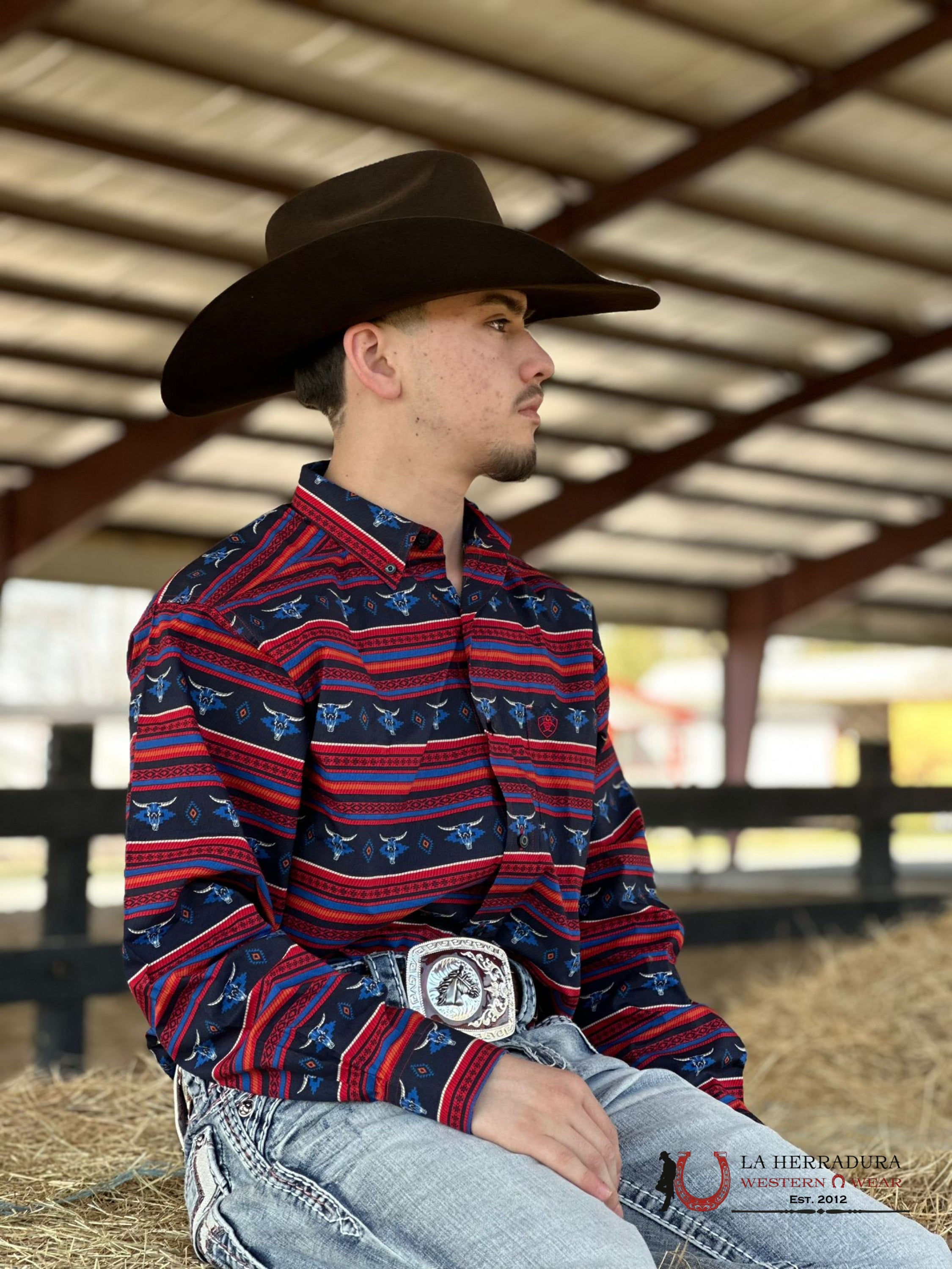 Ariat Shirt Classic Pike True Blue Ropa Hombres