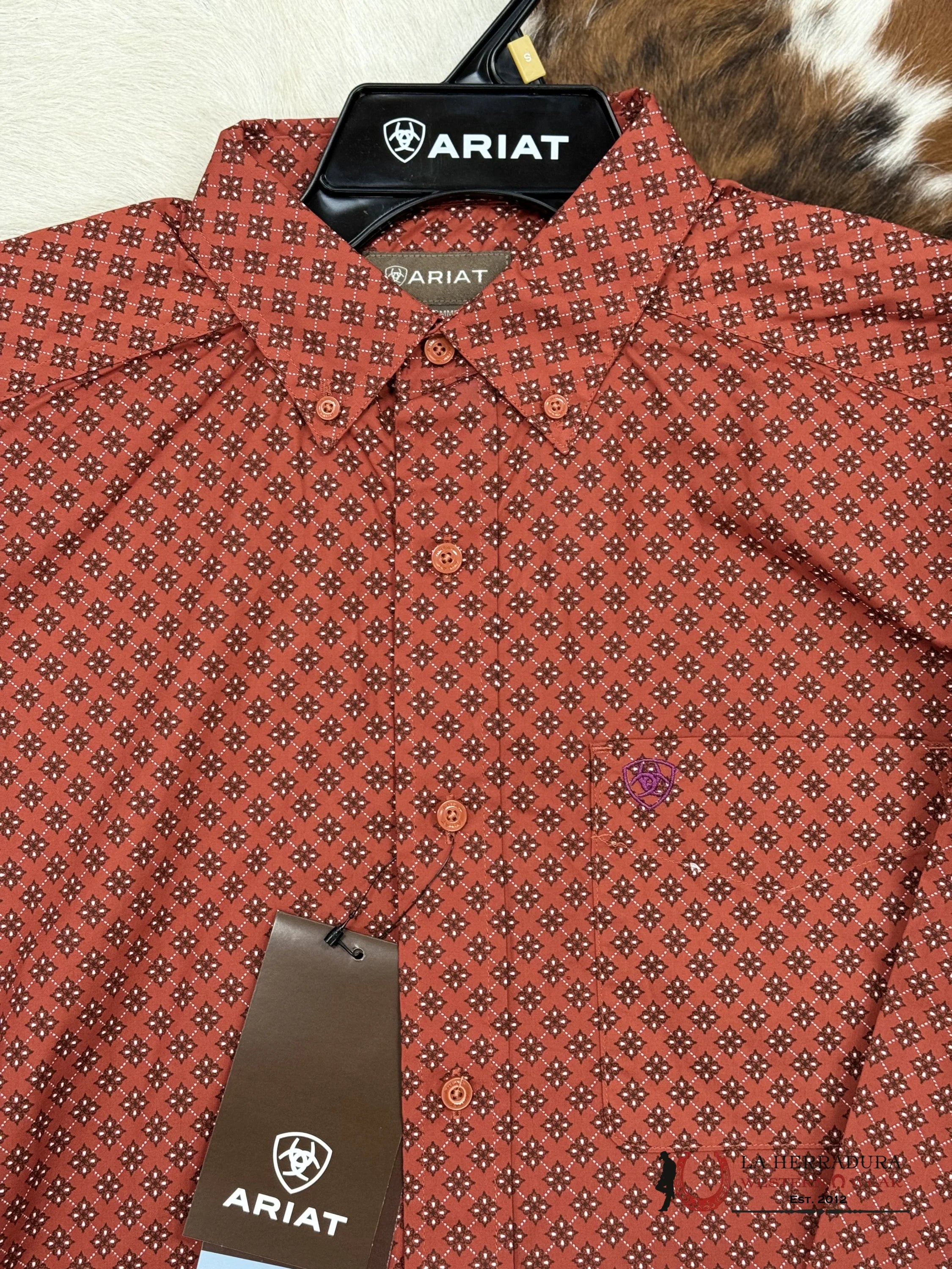 Ariat Shirt Classic Red / Black Ropa Hombres