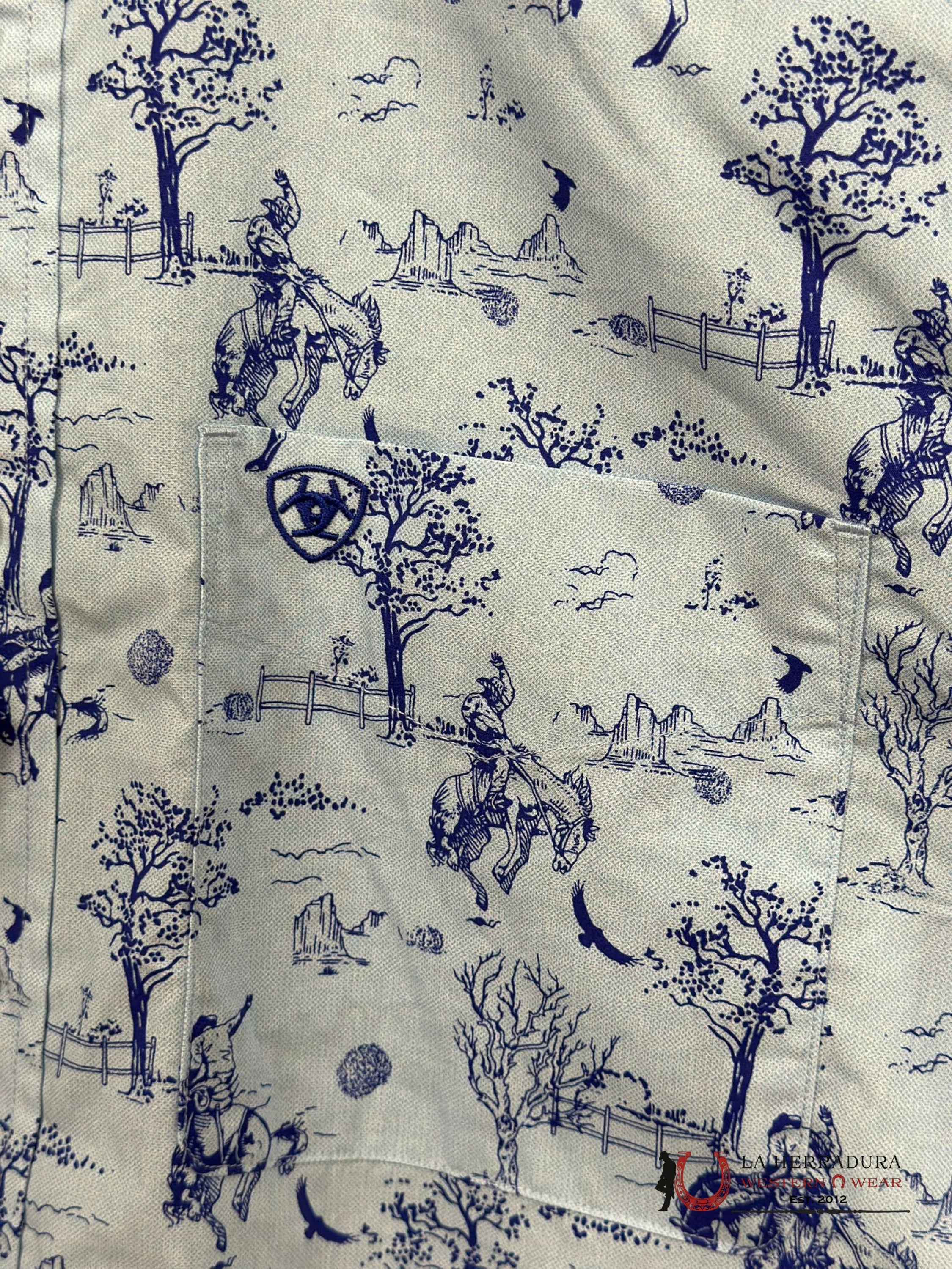 Ariat Shirt Classic Short Sleeve Jonas Light Blue Ropa Hombres