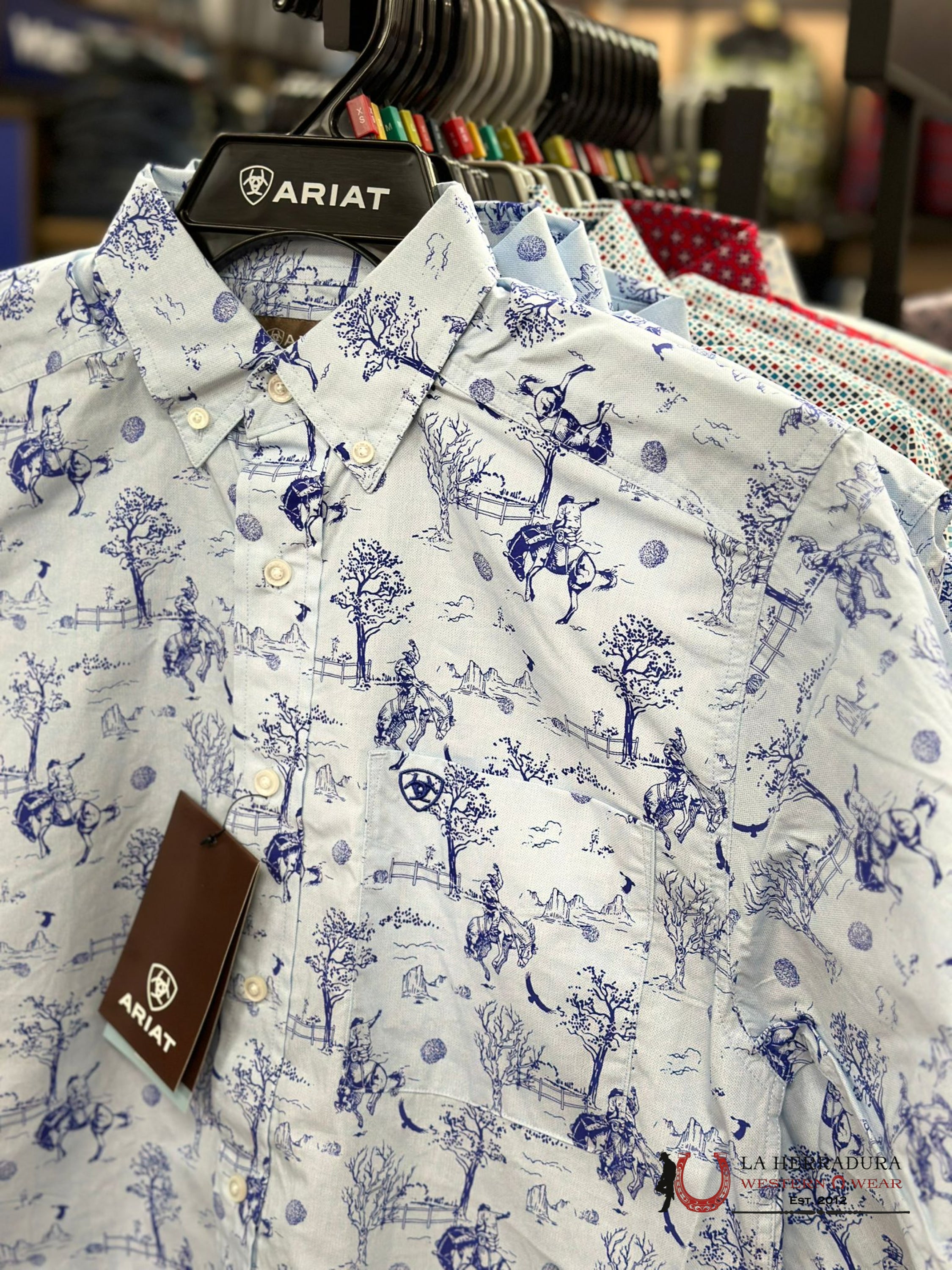 Ariat Shirt Classic Short Sleeve Jonas Light Blue Ropa Hombres