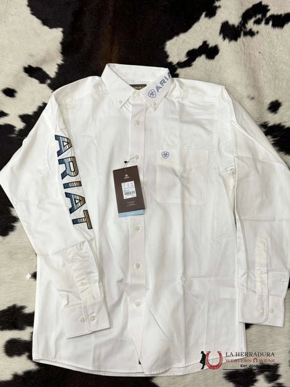 Ariat Shirt Classic White Team Logo Blue Teal 10047242