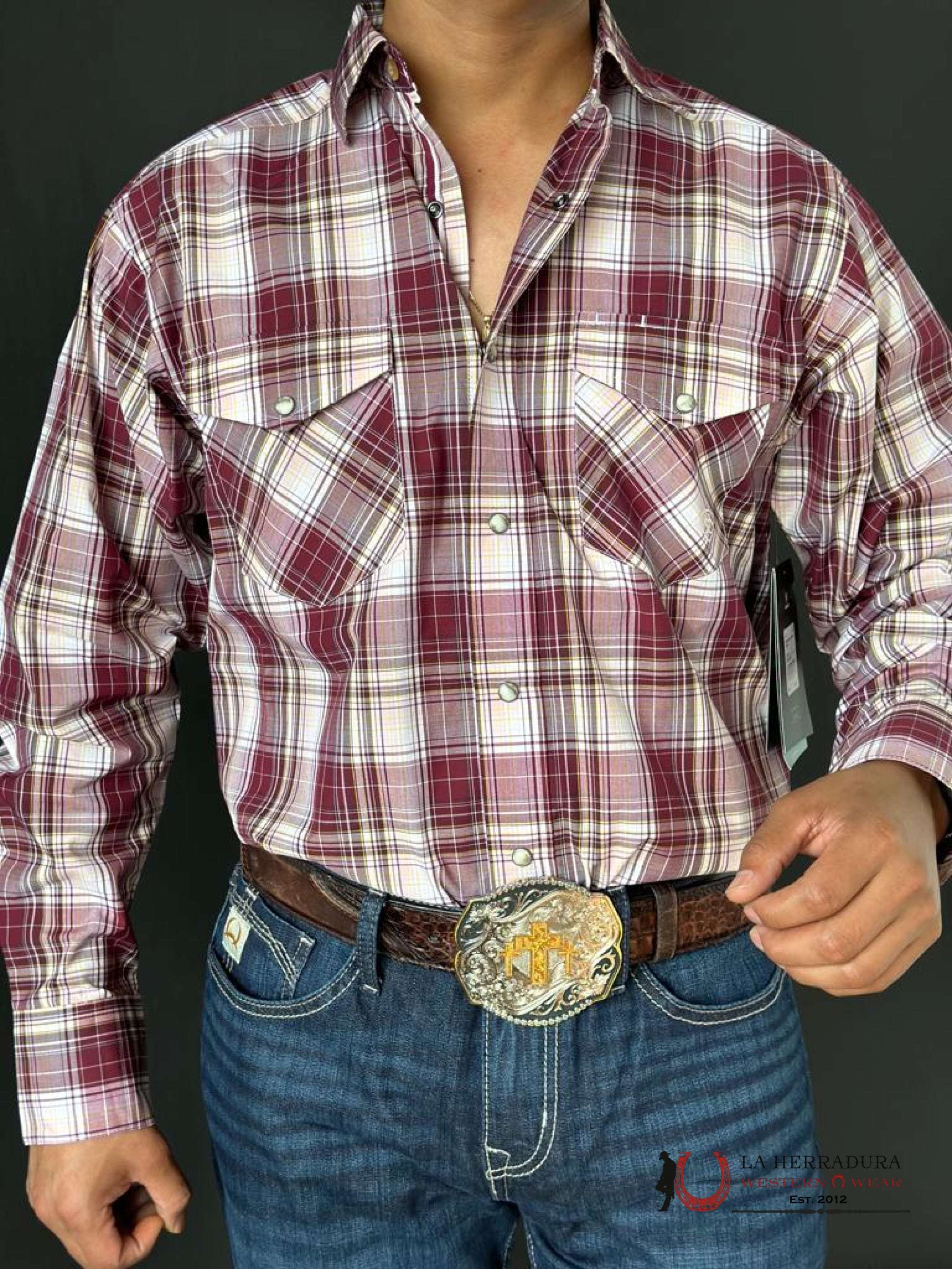 Ariat Shirt Pro Adrian Classic Mardoon Ropa Hombres