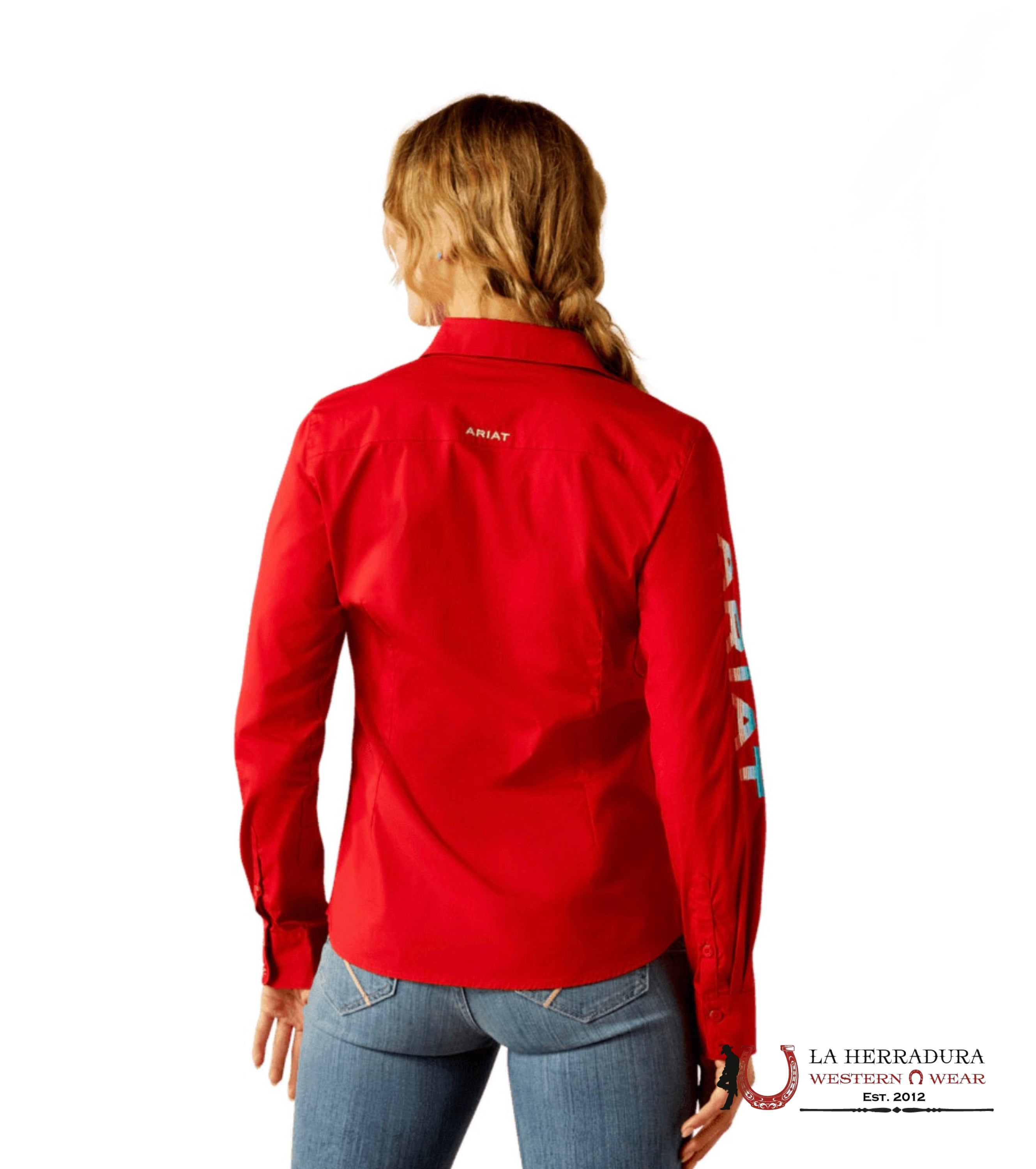 ARIAT SHIRT TEAM KIRBY LONG SLEEVE EQUESTRIAN RED - 8797 ROPA MUJERES