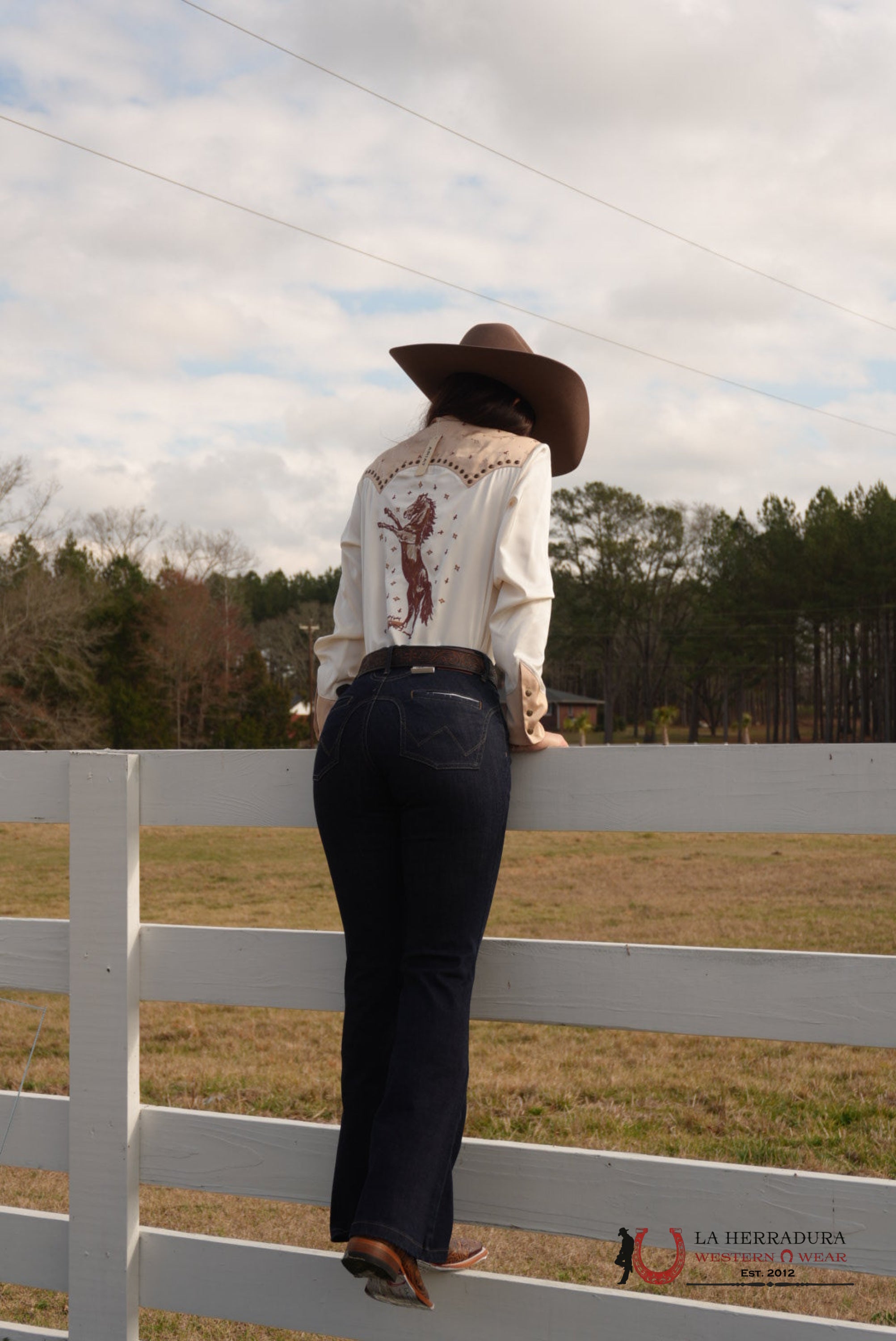 ARIAT SHIRT WILDHORSE SNAP LONG SLEEVE SHIRT WHITE ALYSSUM/SUMMER SAND - 3974 ROPA MUJERES