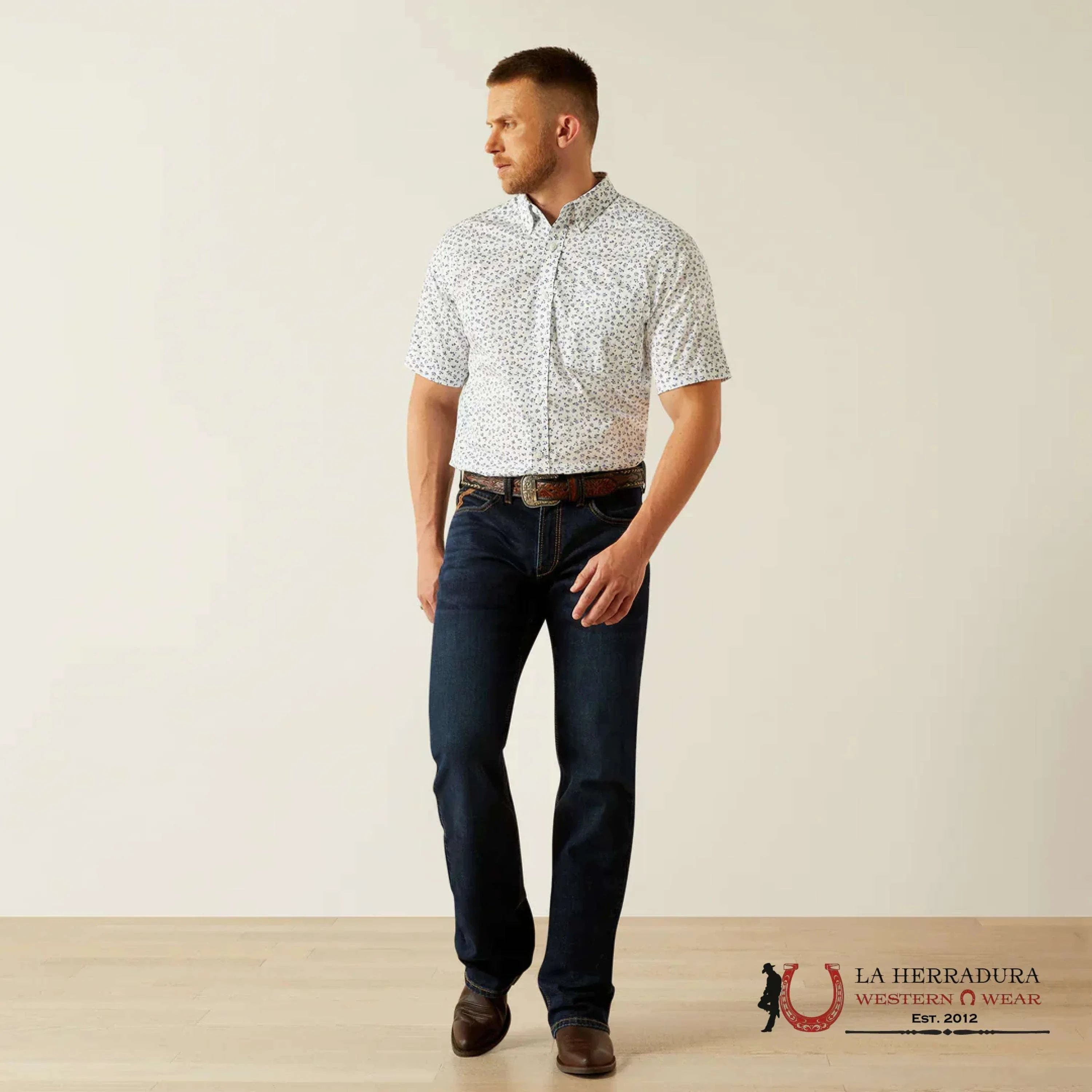 ARIAT SHORT SLEEVE SHIRT WHITE- 10054810 ROPA HOMBRES
