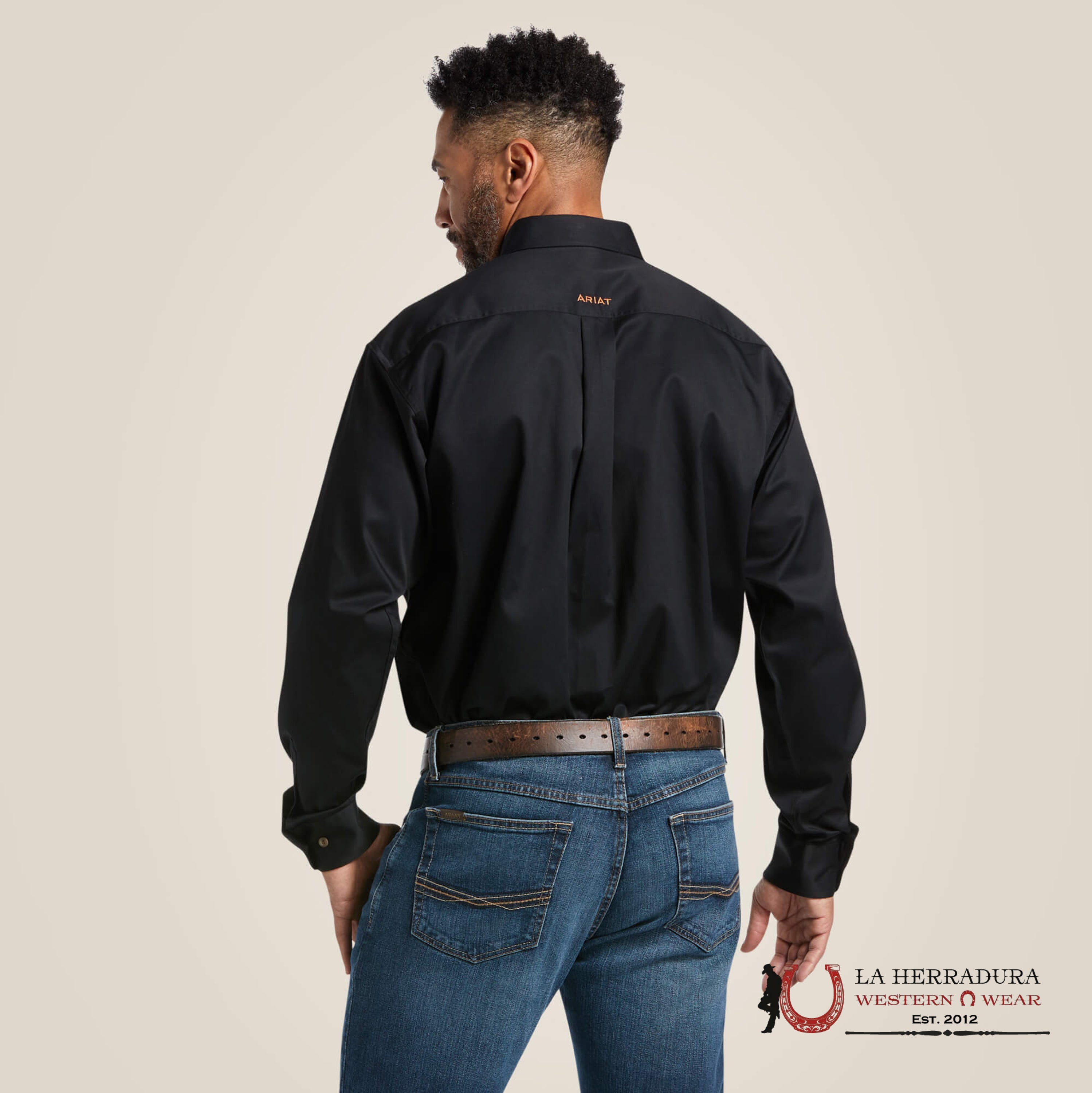 Ariat Solid Twill Classic Fit Shirt Black Ropa Hombres