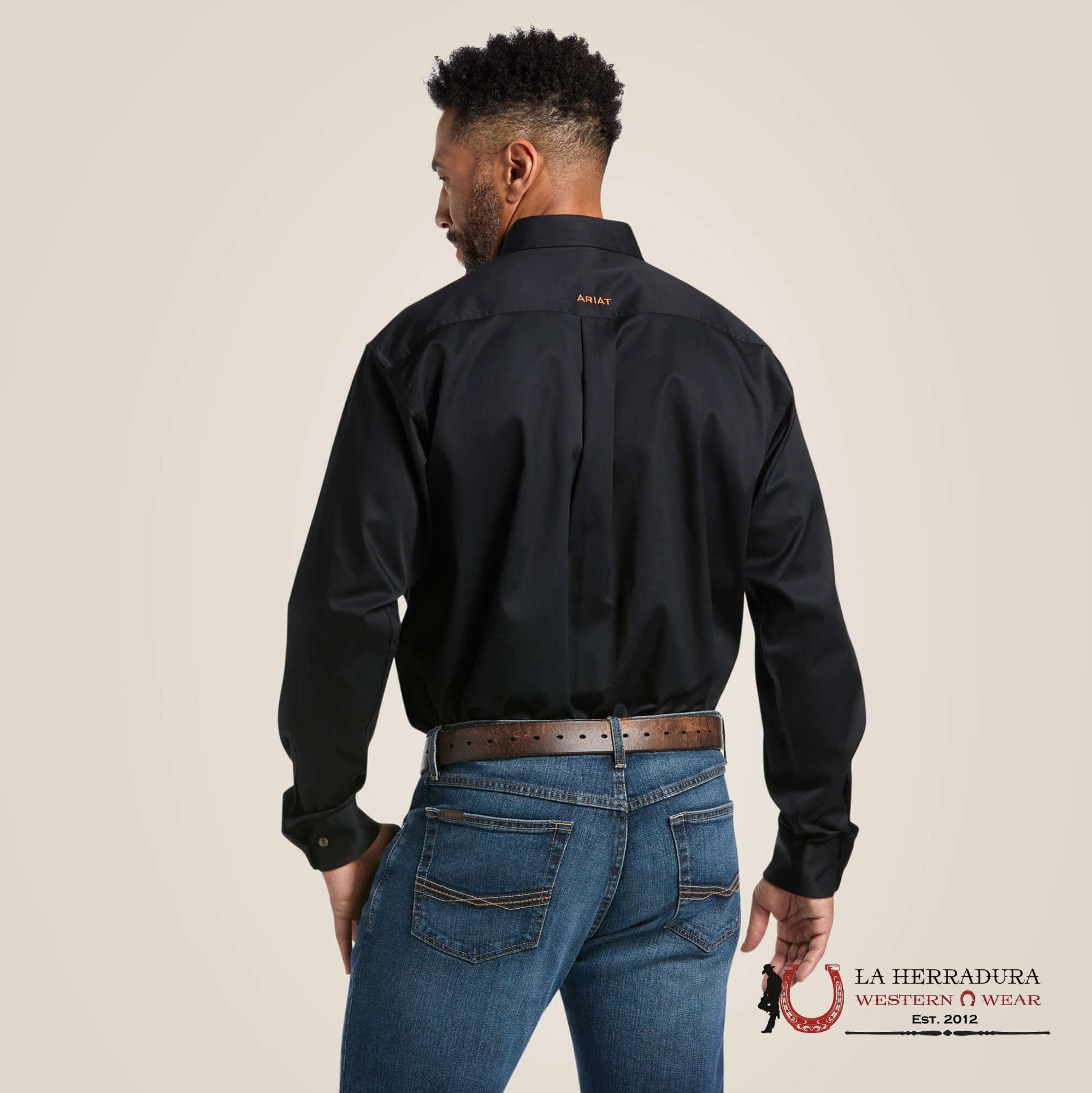 Ariat Solid Twill Classic Fit Shirt Black Ropa Hombres