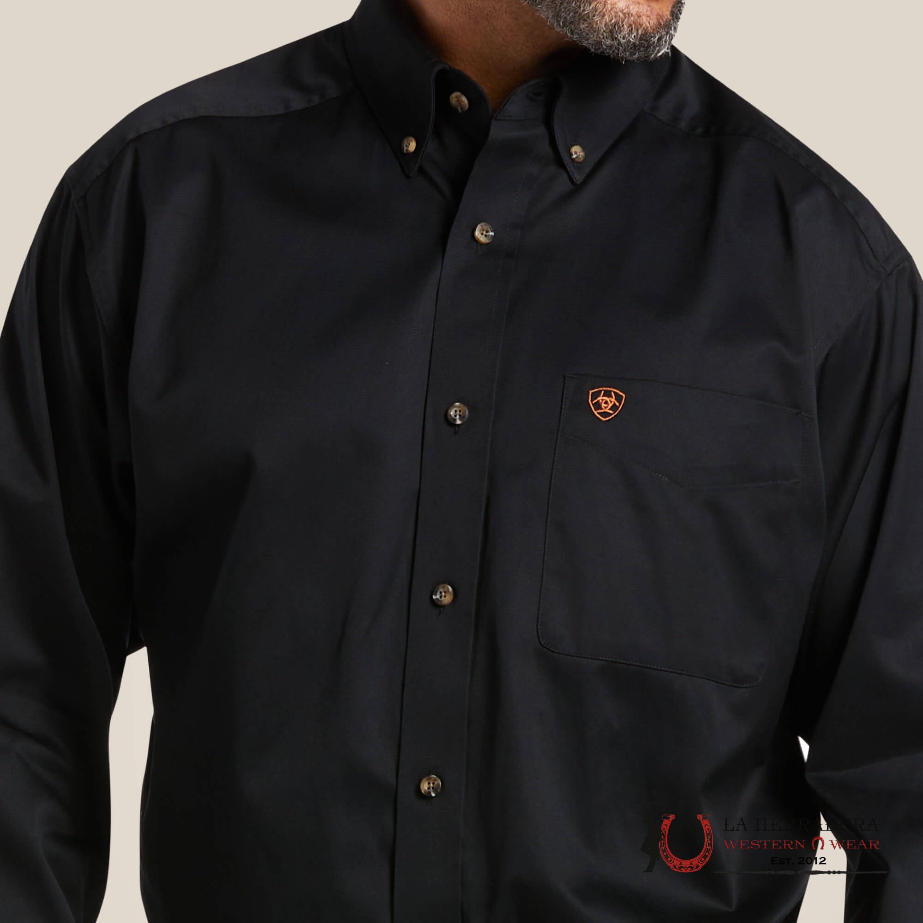 Ariat Solid Twill Classic Fit Shirt Black Ropa Hombres