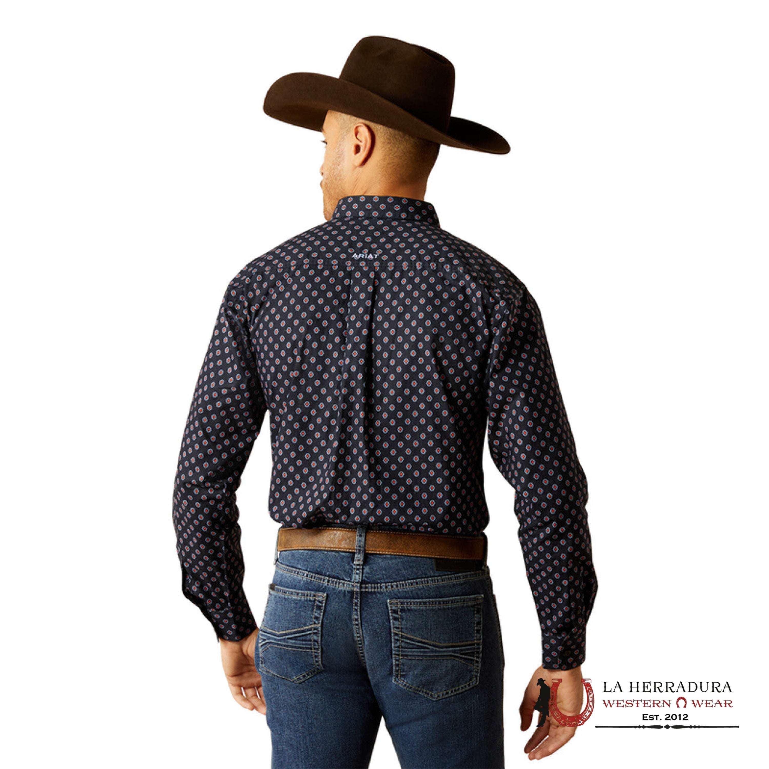 Ariat Taylor Long Sleeve Shirt Dark Blue Classic Fit - 2490 Ropa Hombres