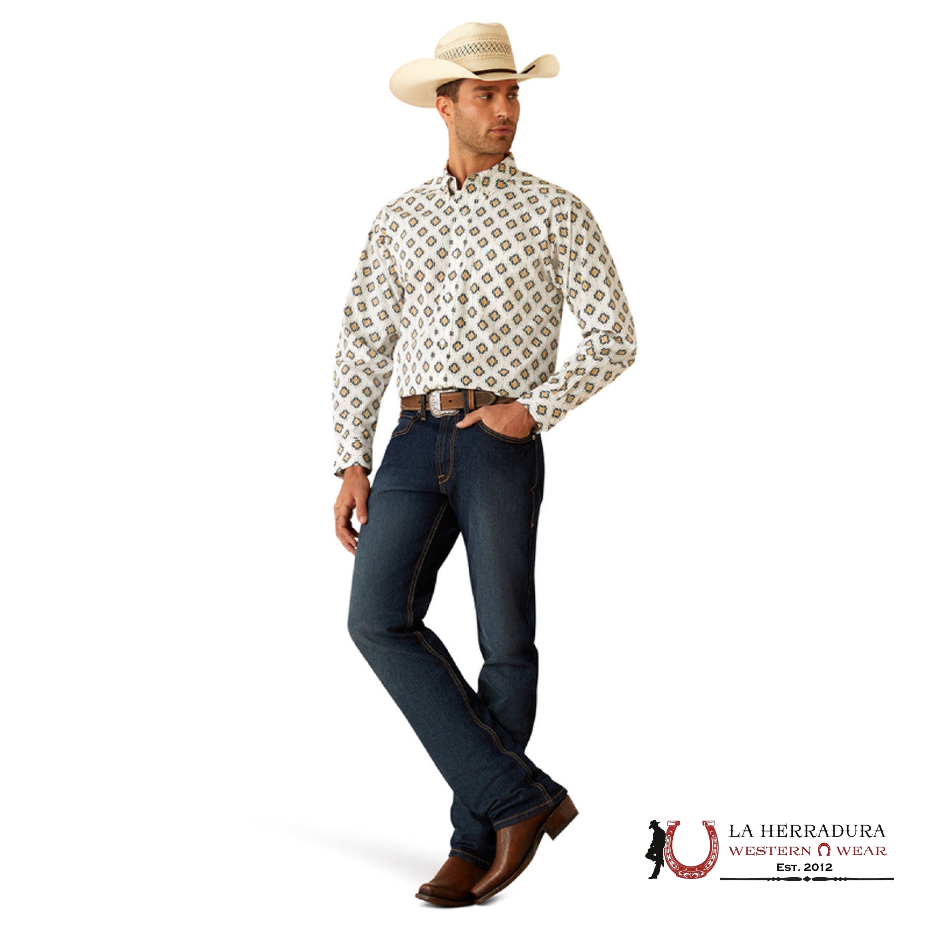 ARIAT TEAM CAI Long sleeve Khaki shirt - 4671 ROPA HOMBRES