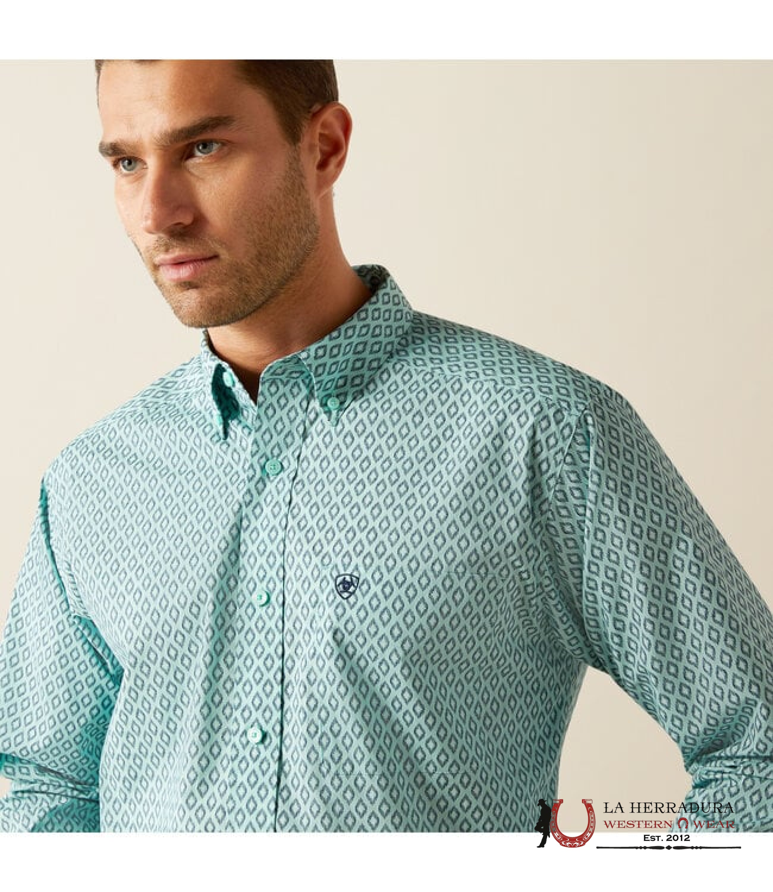 ARIAT TEAM Canyon Long Sleeve Mint Shirt - 4673 ROPA HOMBRES