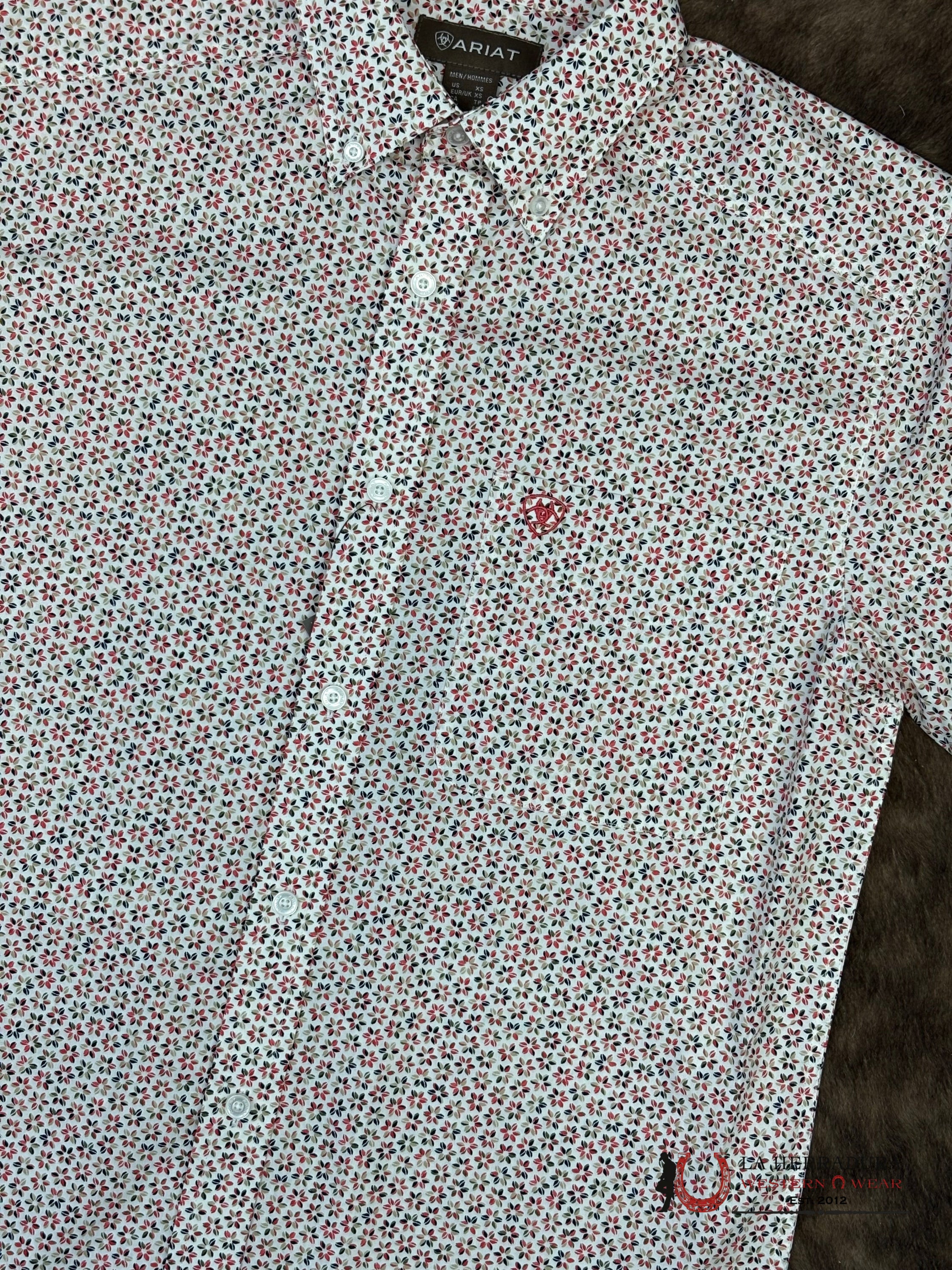 ARIAT TEAM Chapman Short Sleeve Red With Flower Print Shirt - 4815 ROPA HOMBRES