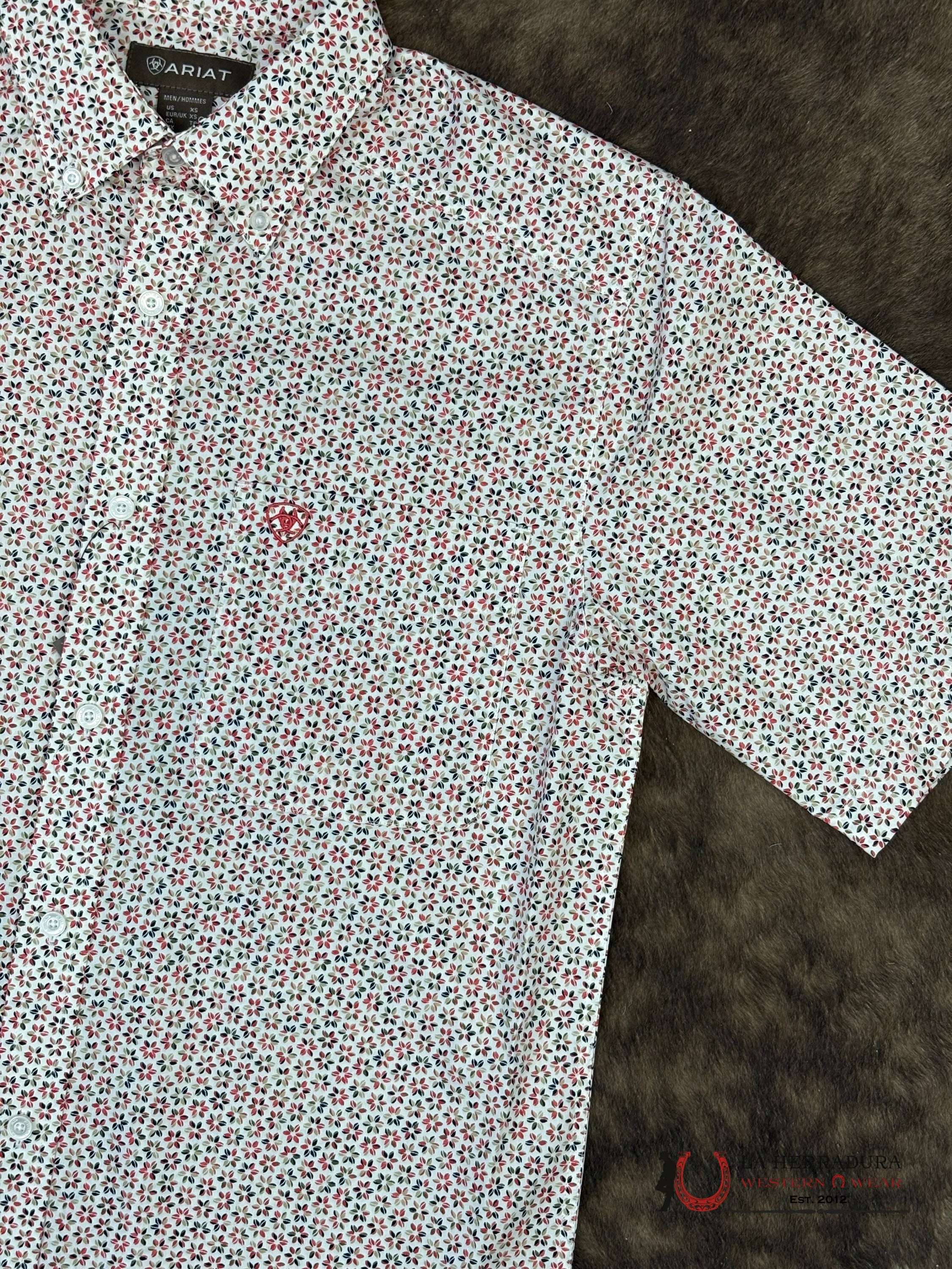 ARIAT TEAM Chapman Short Sleeve Red With Flower Print Shirt - 4815 ROPA HOMBRES