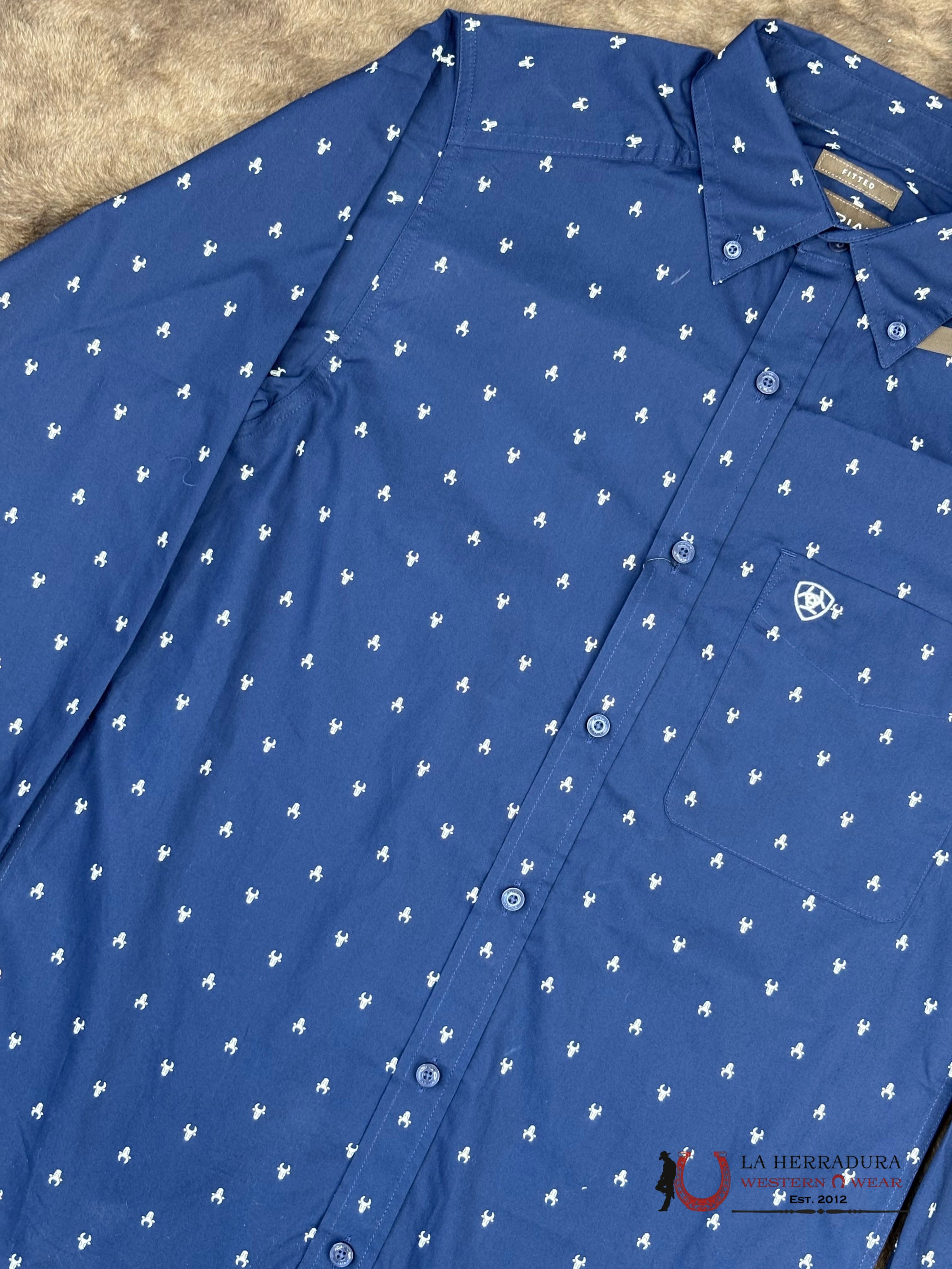 ARIAT TEAM Cordell FTD Long Sleeve Navy Shirt - 4804 ROPA HOMBRES